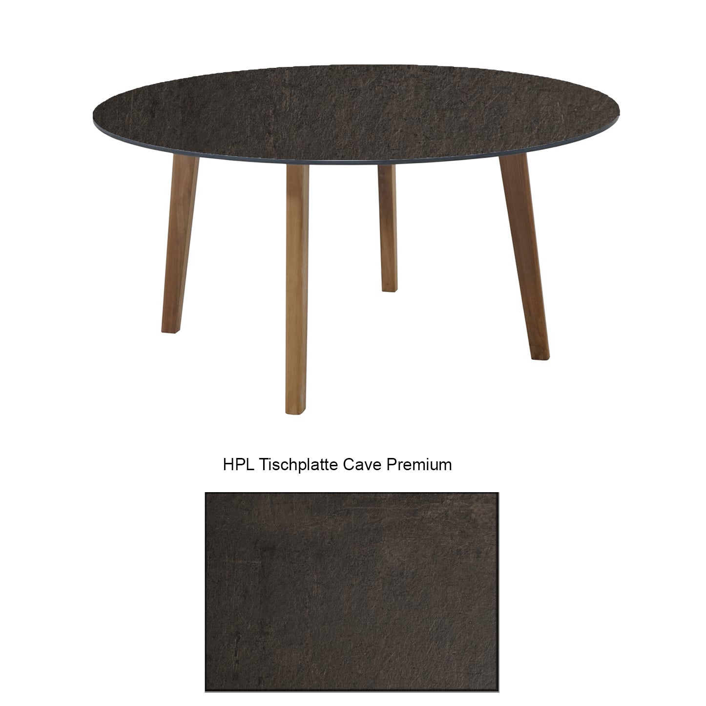 Baxter Esstisch rund mit HPL Tischplatte