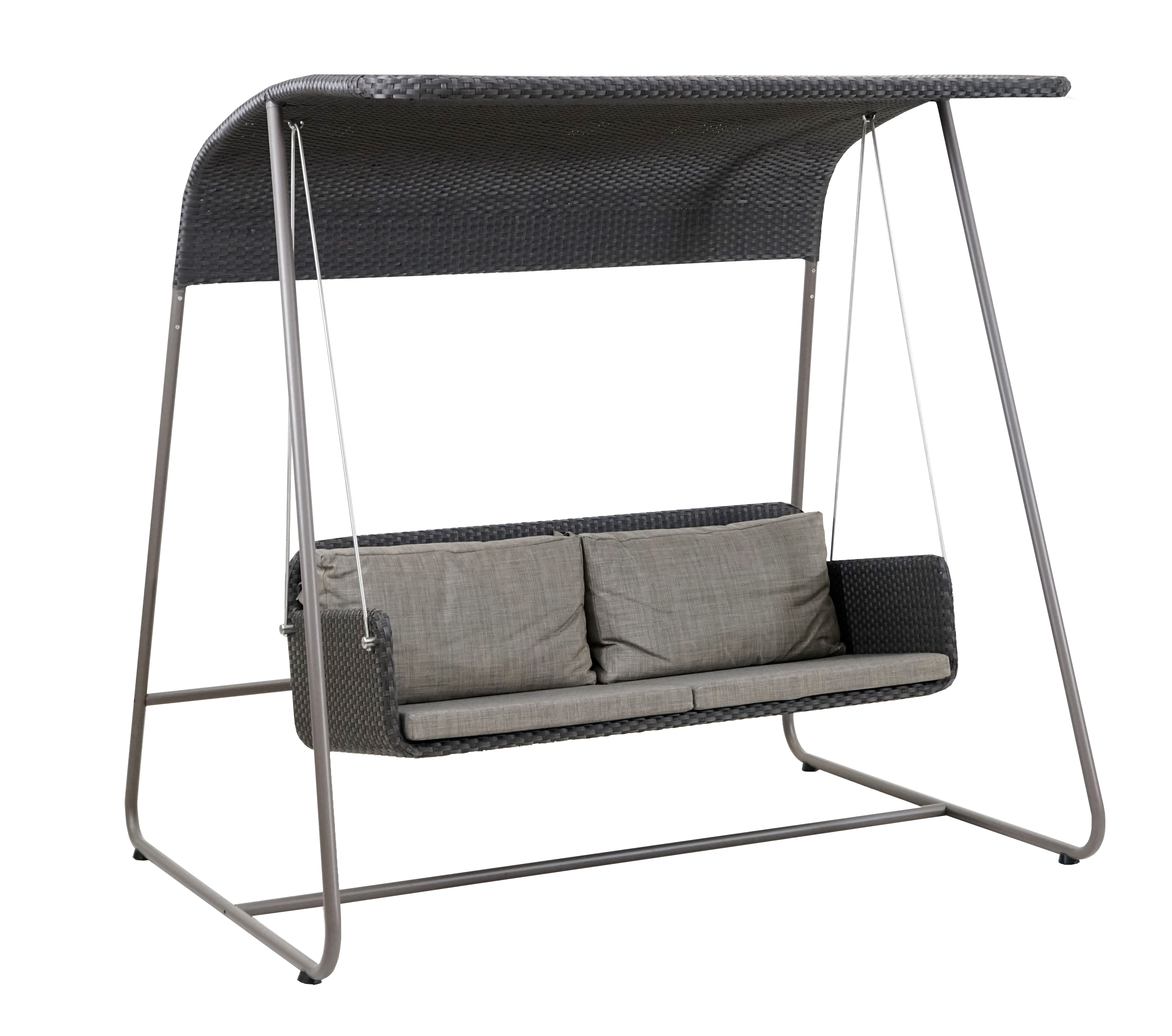 Miami Hollywoodschaukel ROPE, anthrazit mit Kissen