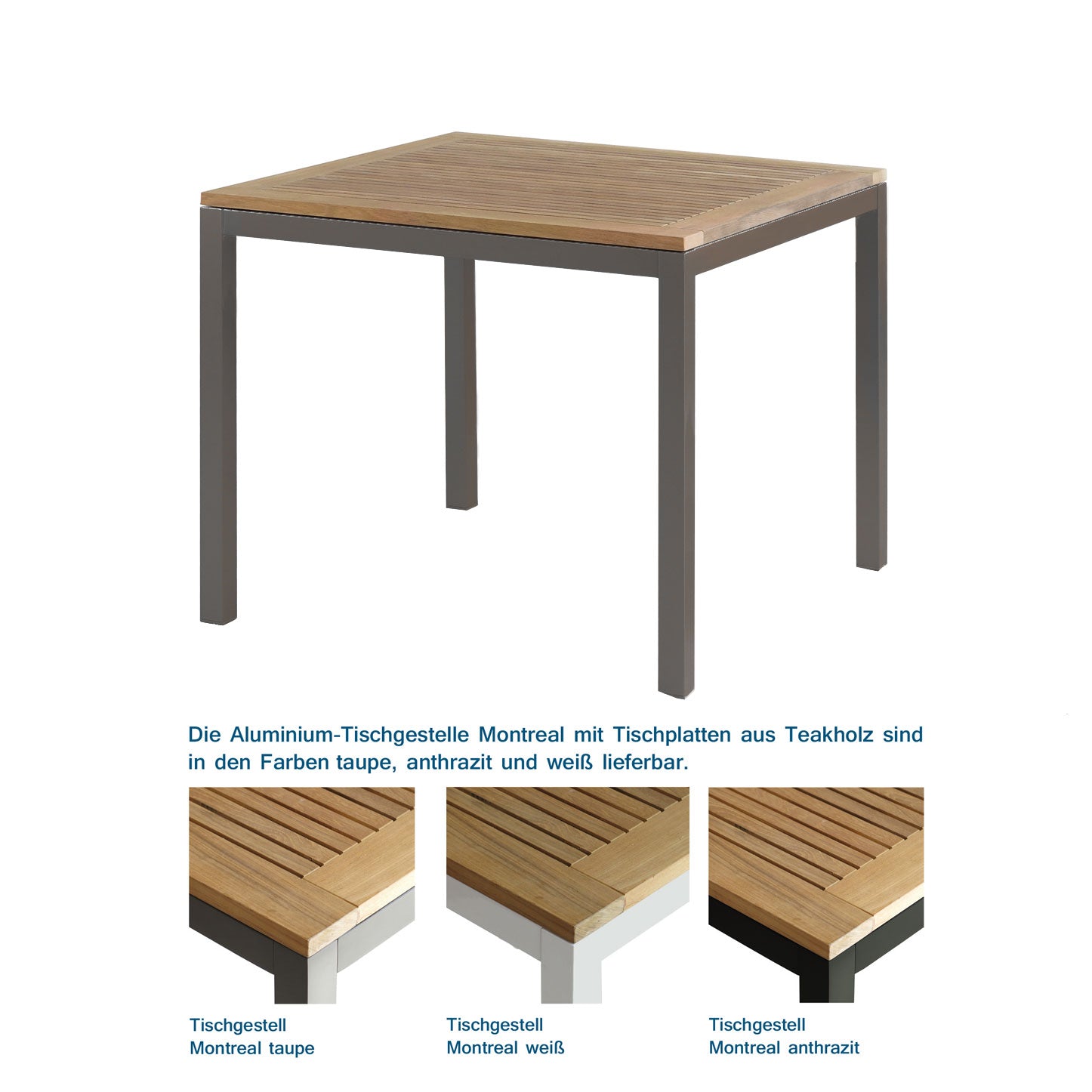 Montreal Esstisch mit Teakholzplatte