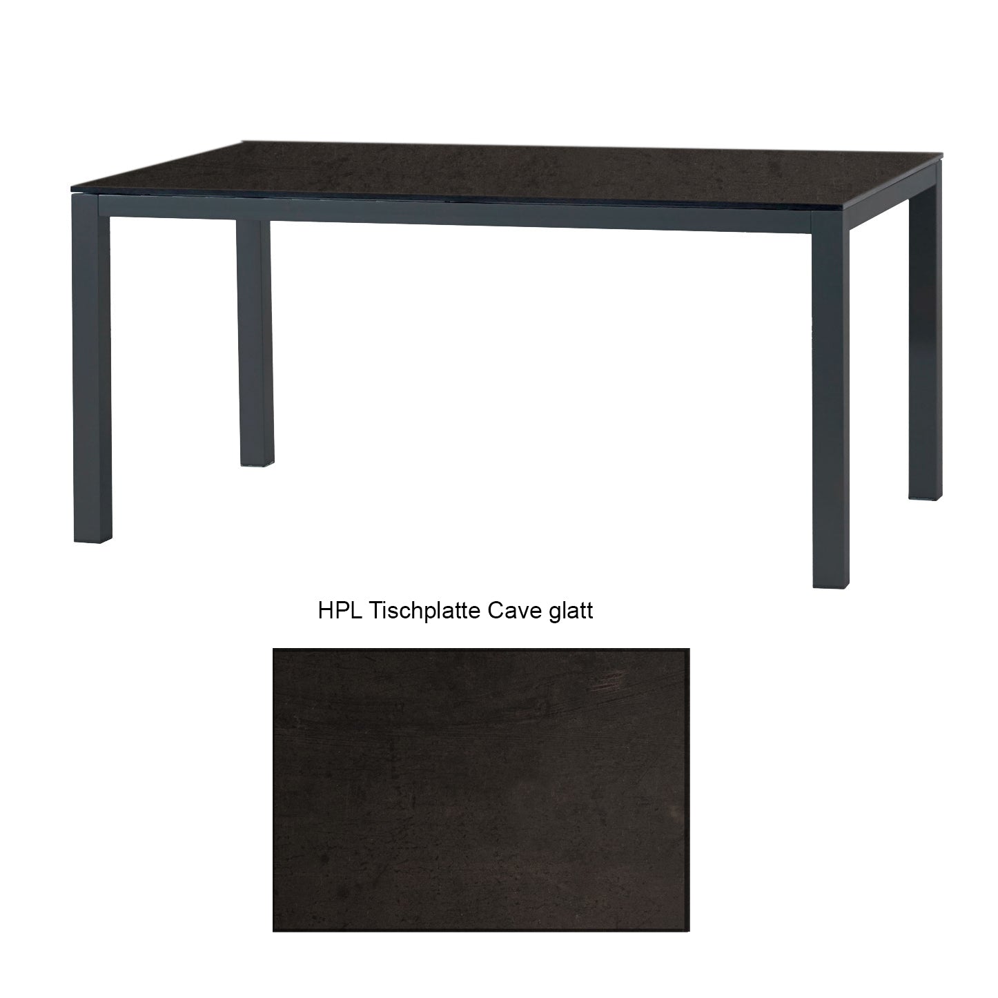 Montreal Tisch Aluminium anthrazit mit HPL