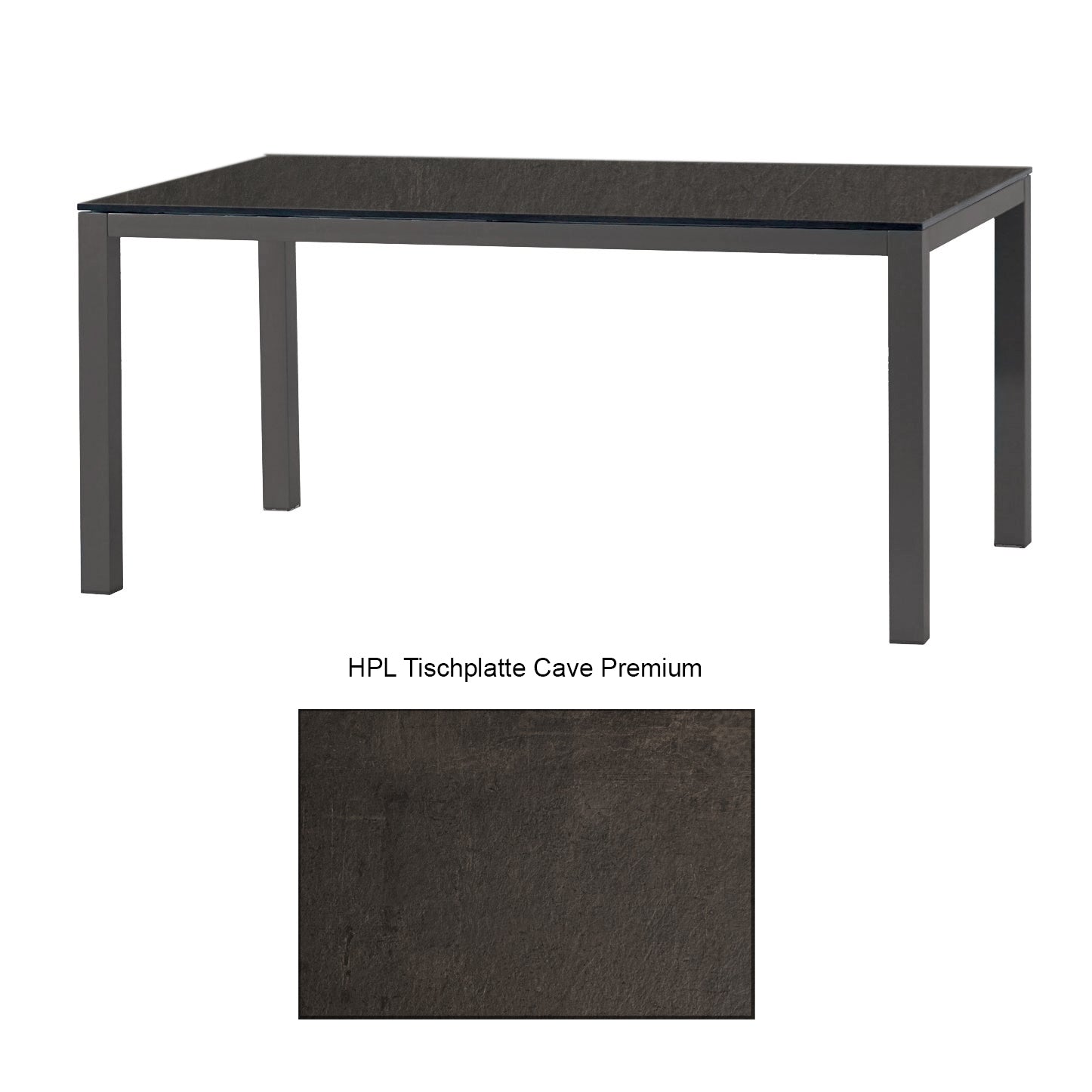 Montreal Tisch Aluminium taupe mit HPL