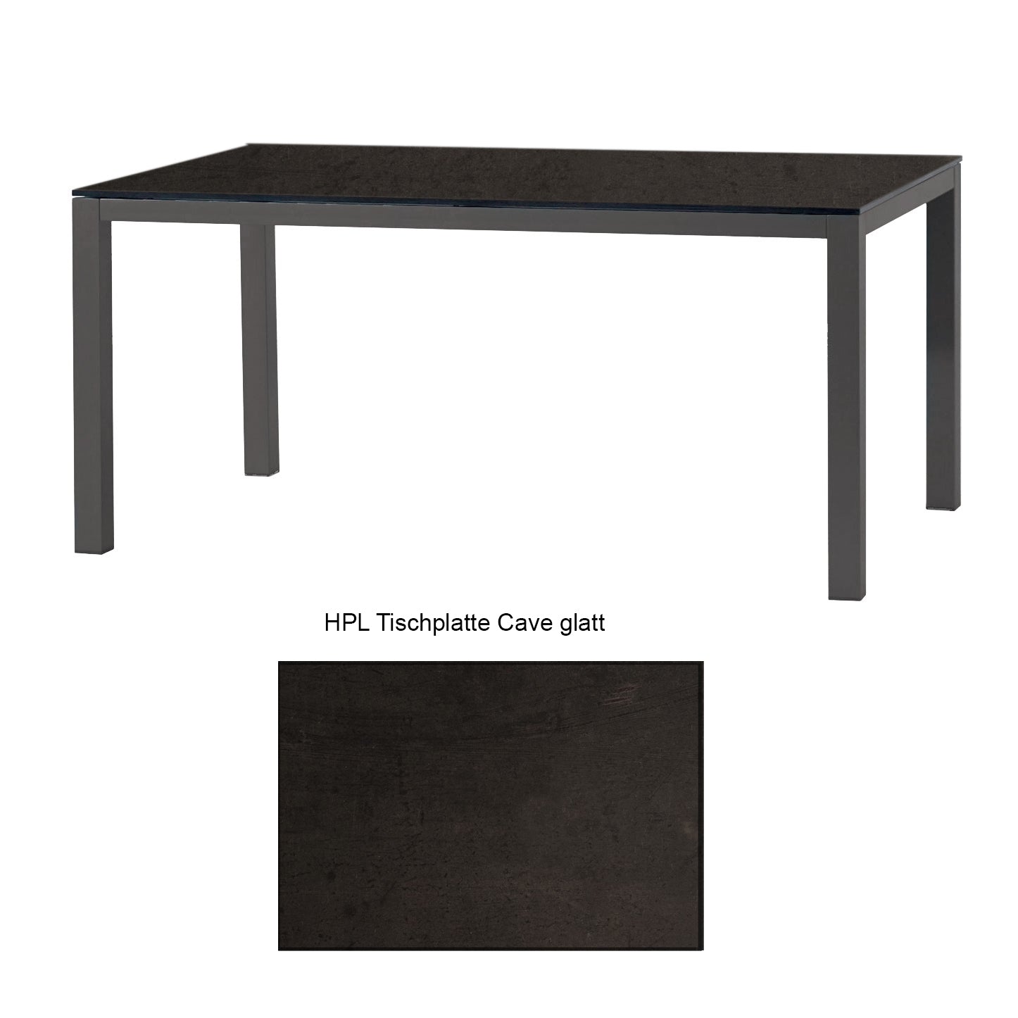 Montreal Tisch Aluminium taupe mit HPL