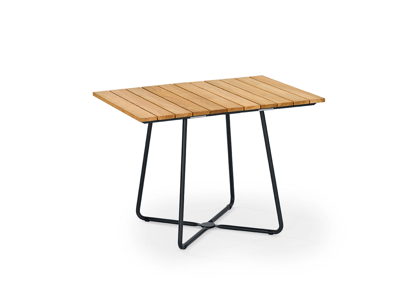 BALCONY Tisch 100 x 70 perlgrün mit Teak