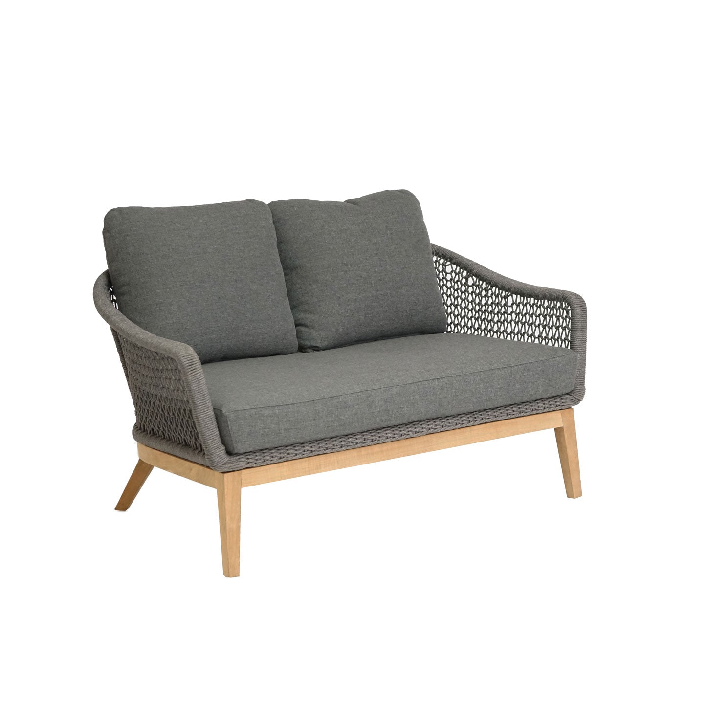 Carla 2er Lounge Sofa Teak/Rope inkl. Kissen