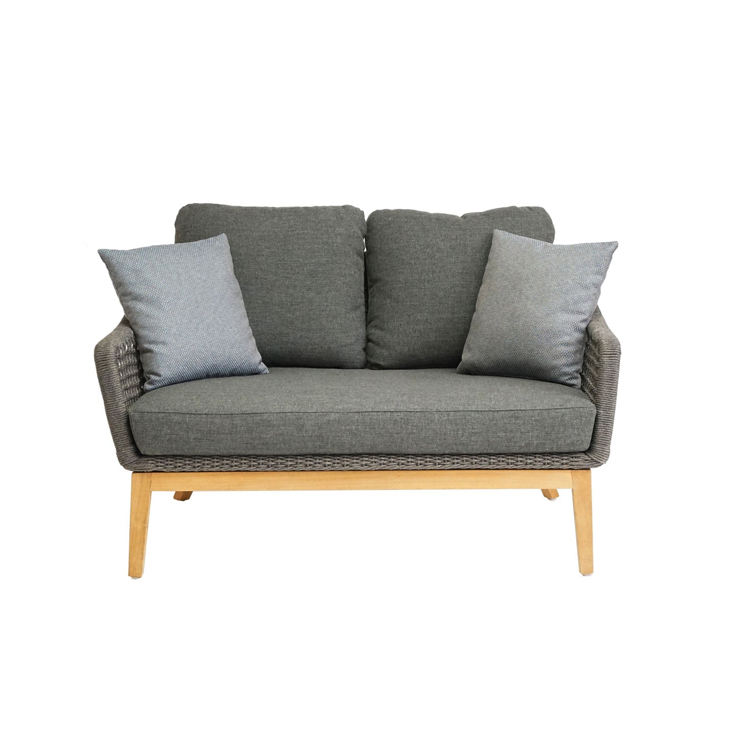 Carla 2er Lounge Sofa Teak/Rope inkl. Kissen