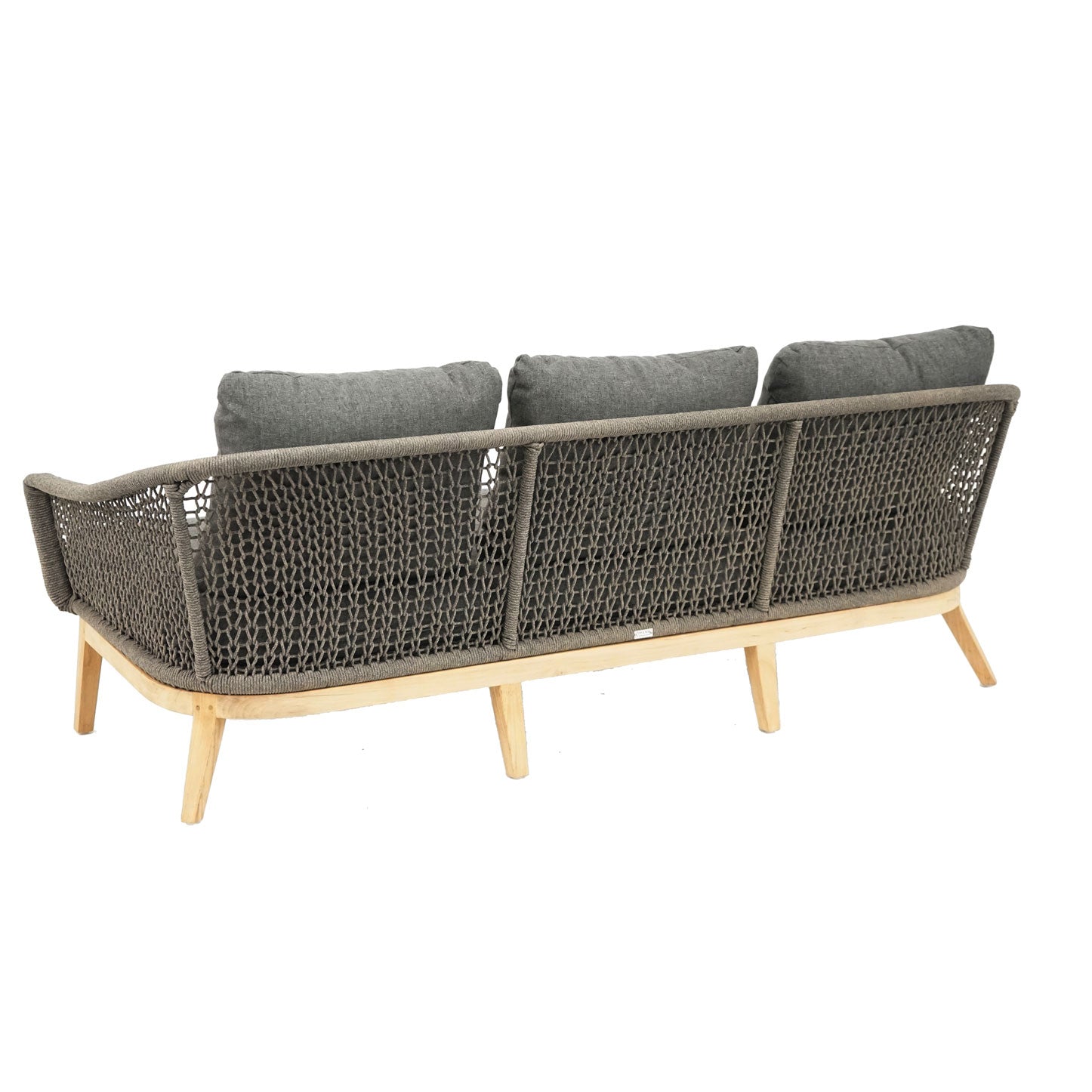 Carla 3er Lounge Sofa Teak/Rope inkl. Kissen
