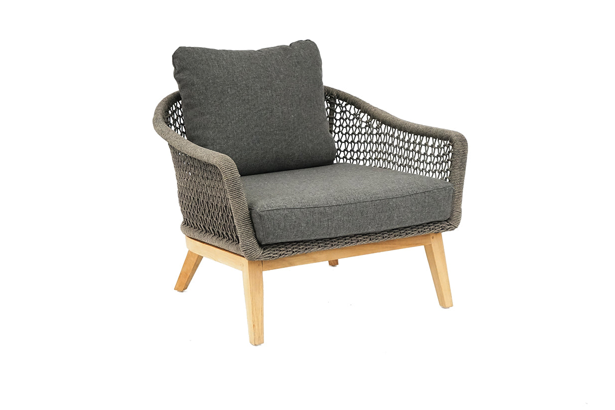 Carla Loungesessel Teak/ Rope inkl. Kissen