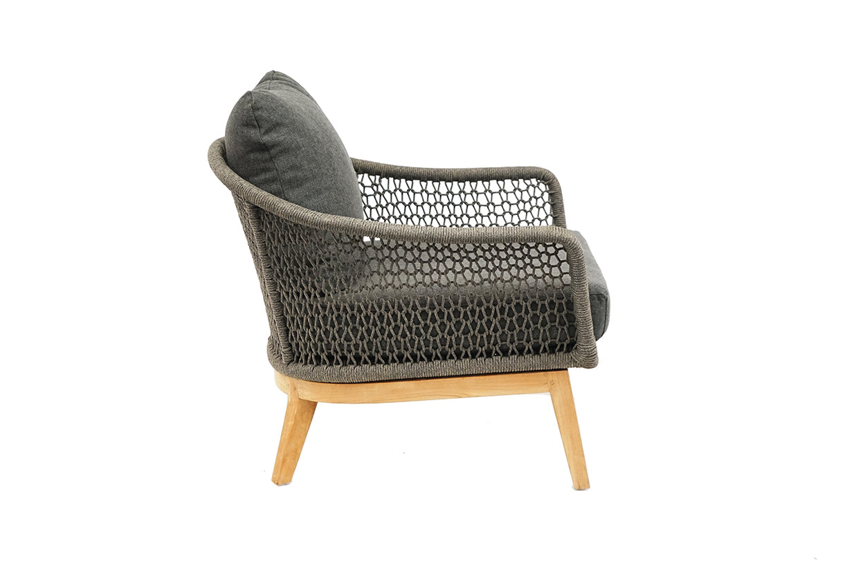 Carla Loungesessel Teak/ Rope inkl. Kissen