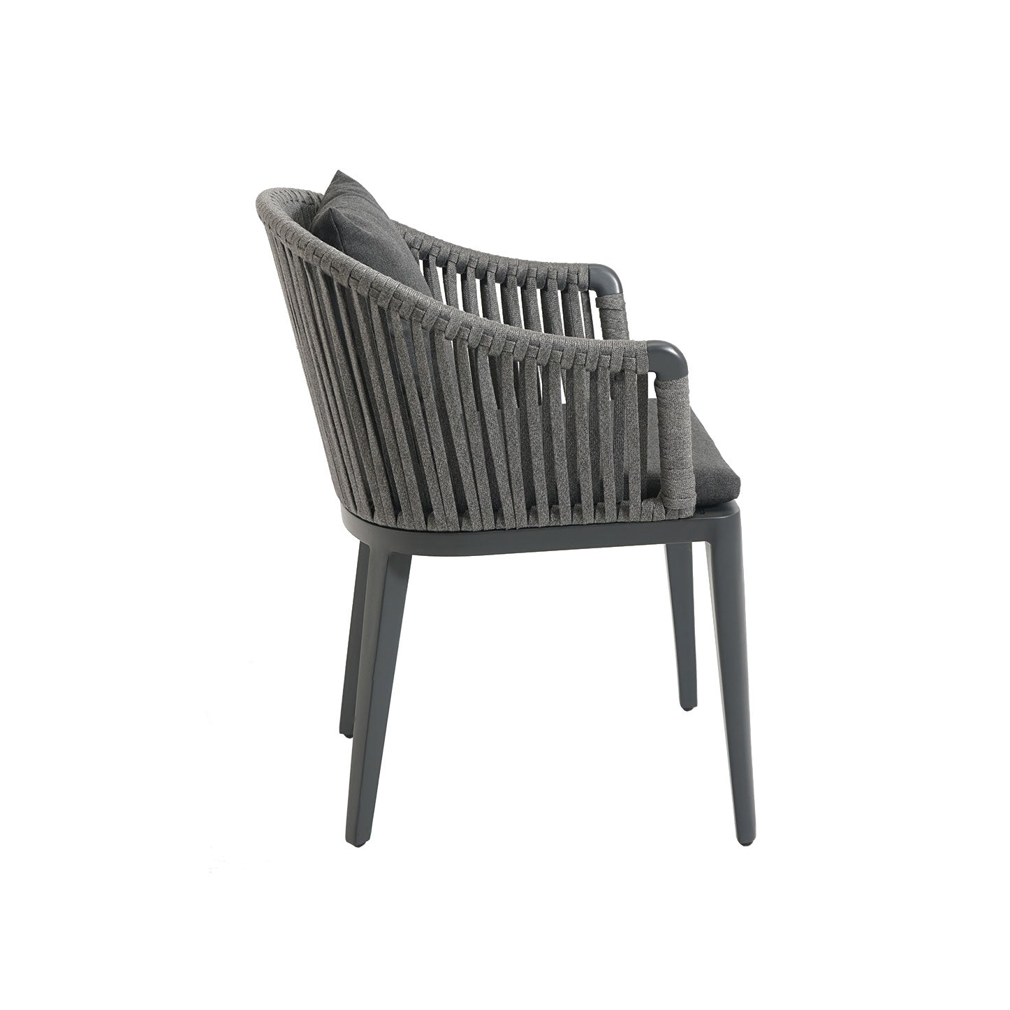 Cord Dining Sessel, Alu anthrazit, Stringflex grey