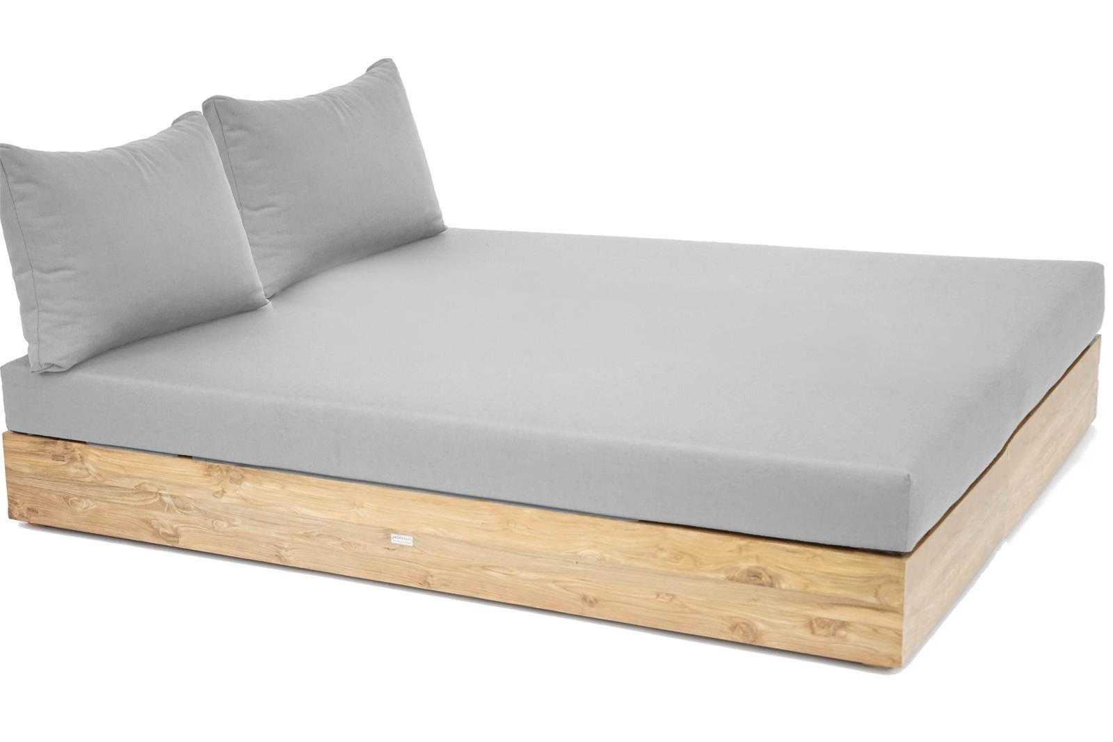 Anna Daybed - rec.Teakholz 200x140 inkl. Premium Kissen nature grey