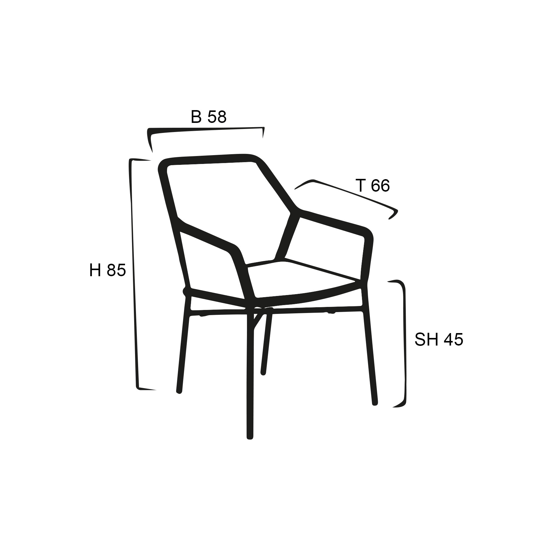 Faro Stapelsessel, Alu anthrazit, Batyline black