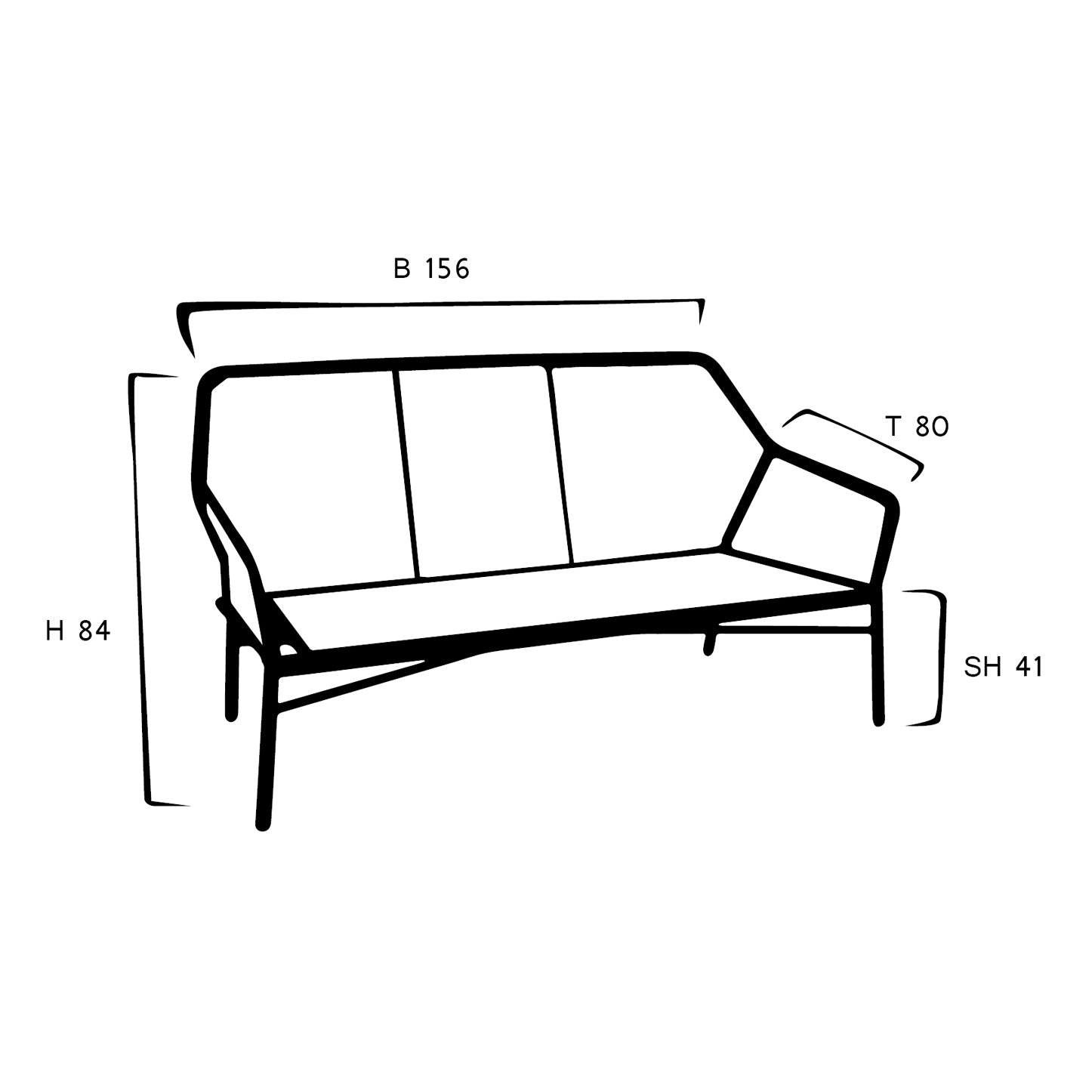 Faro ROPE Lounge 2er Sofa, Alu Rope dark grey