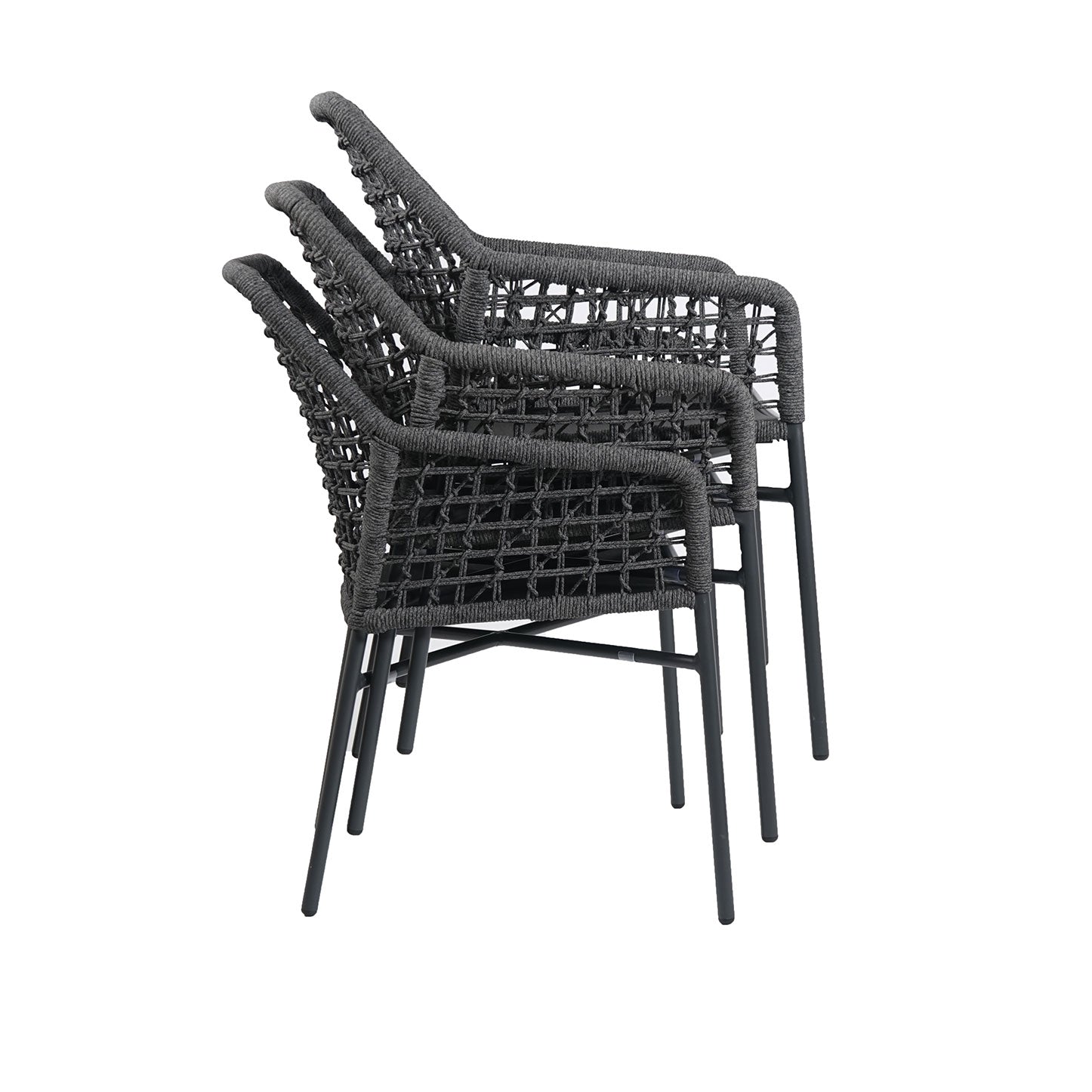 Faro ROPE Stapelsessel, Alu anthrazit, dark grey