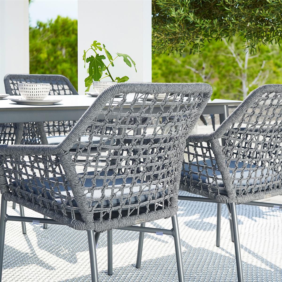 Faro ROPE Stapelsessel, Alu anthrazit, dark grey