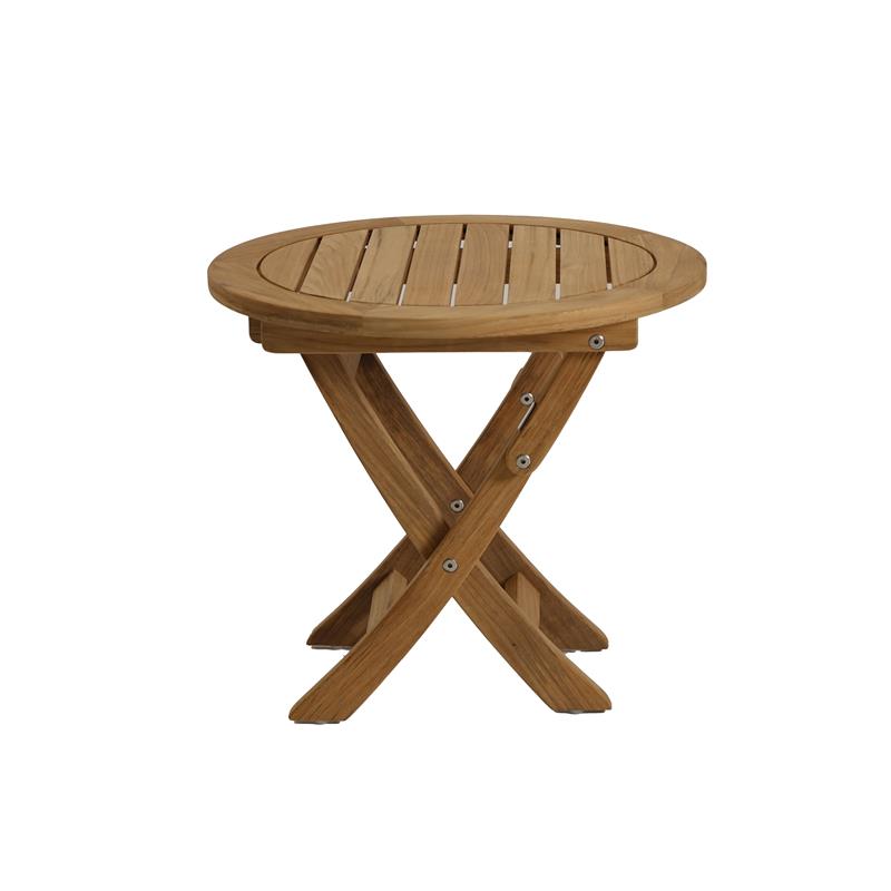 Folding Beistelltisch, Teakholz klapp Ø50x45