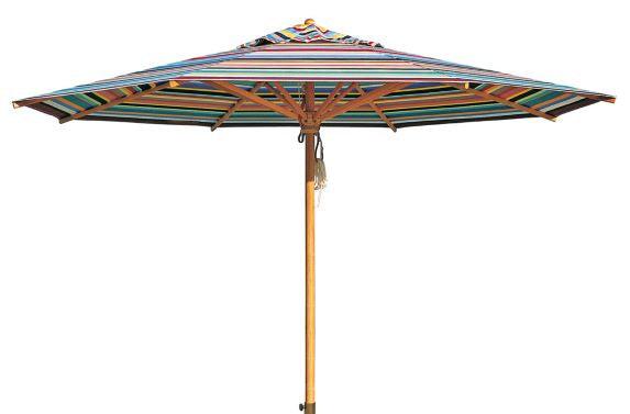 Klassiker Schirm 300 cm mit Flaschenzug und Knick, Bezug Acryl multicolor