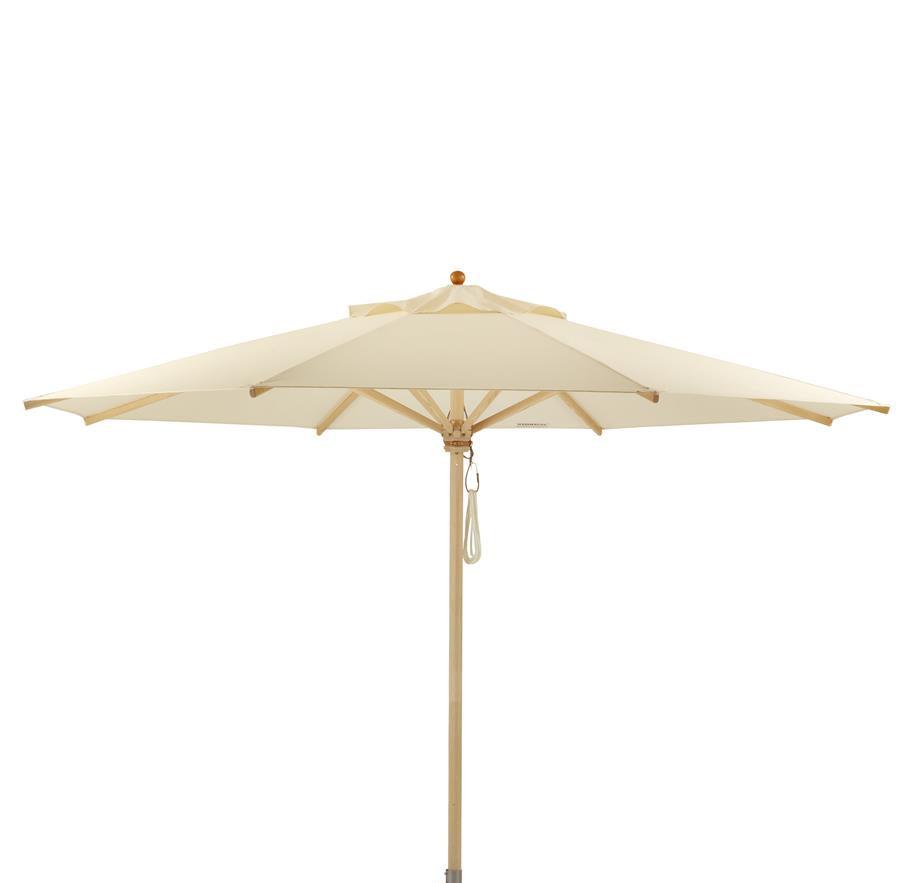 Klassiker Schirm 300 cm mit Flaschenzug, Bezug Acryl natur