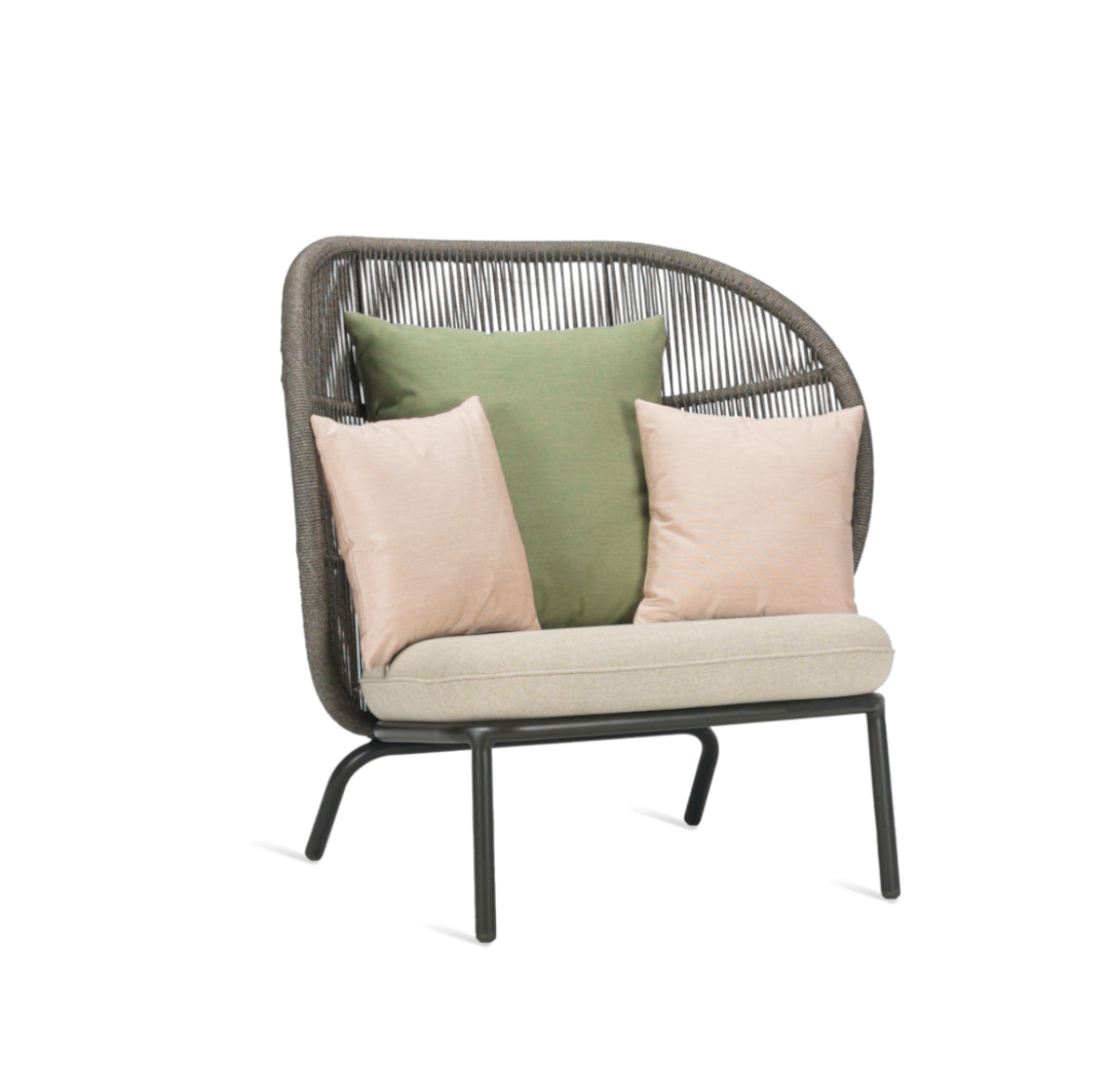 Kodo Cocoon Loungesessel Fossil grey inkl. Kissen Almond