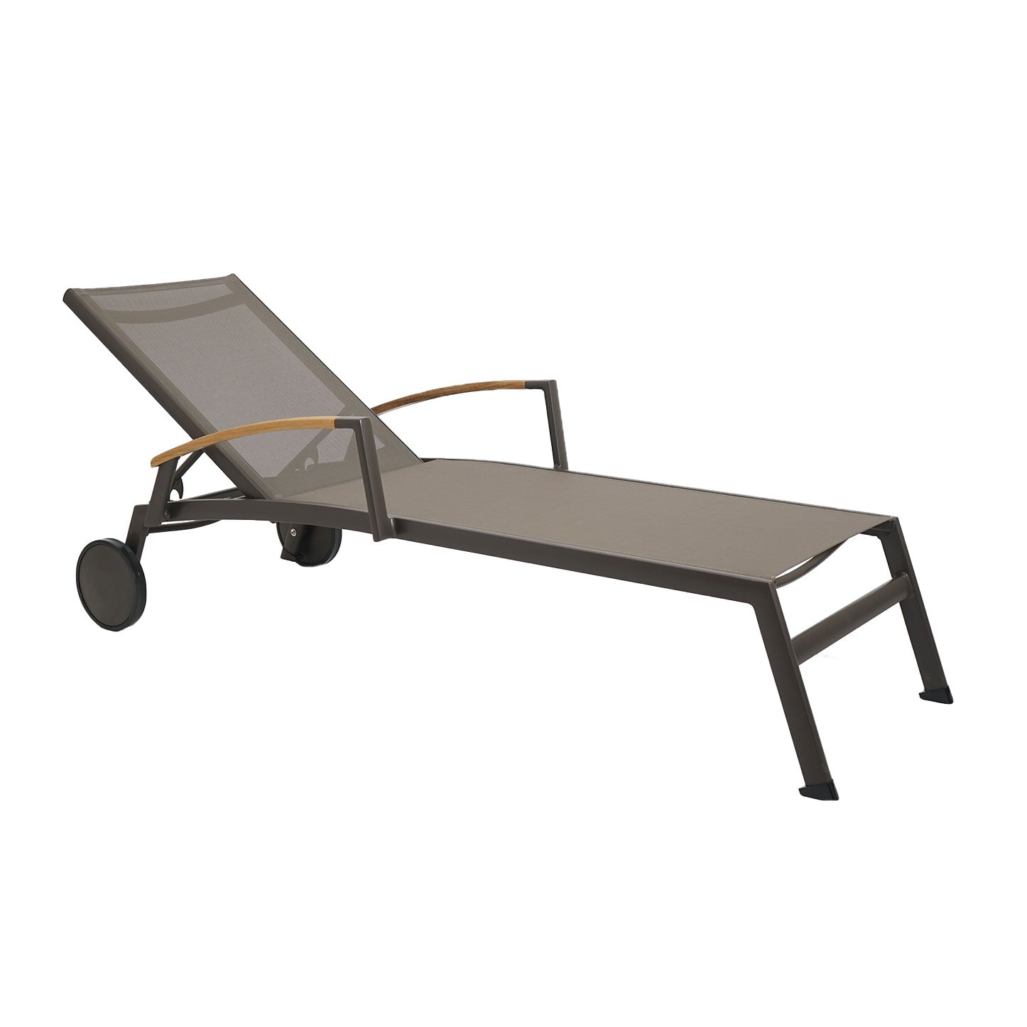 Kreta Sonnenliege mit Räder Teak-AL taupe/quarz