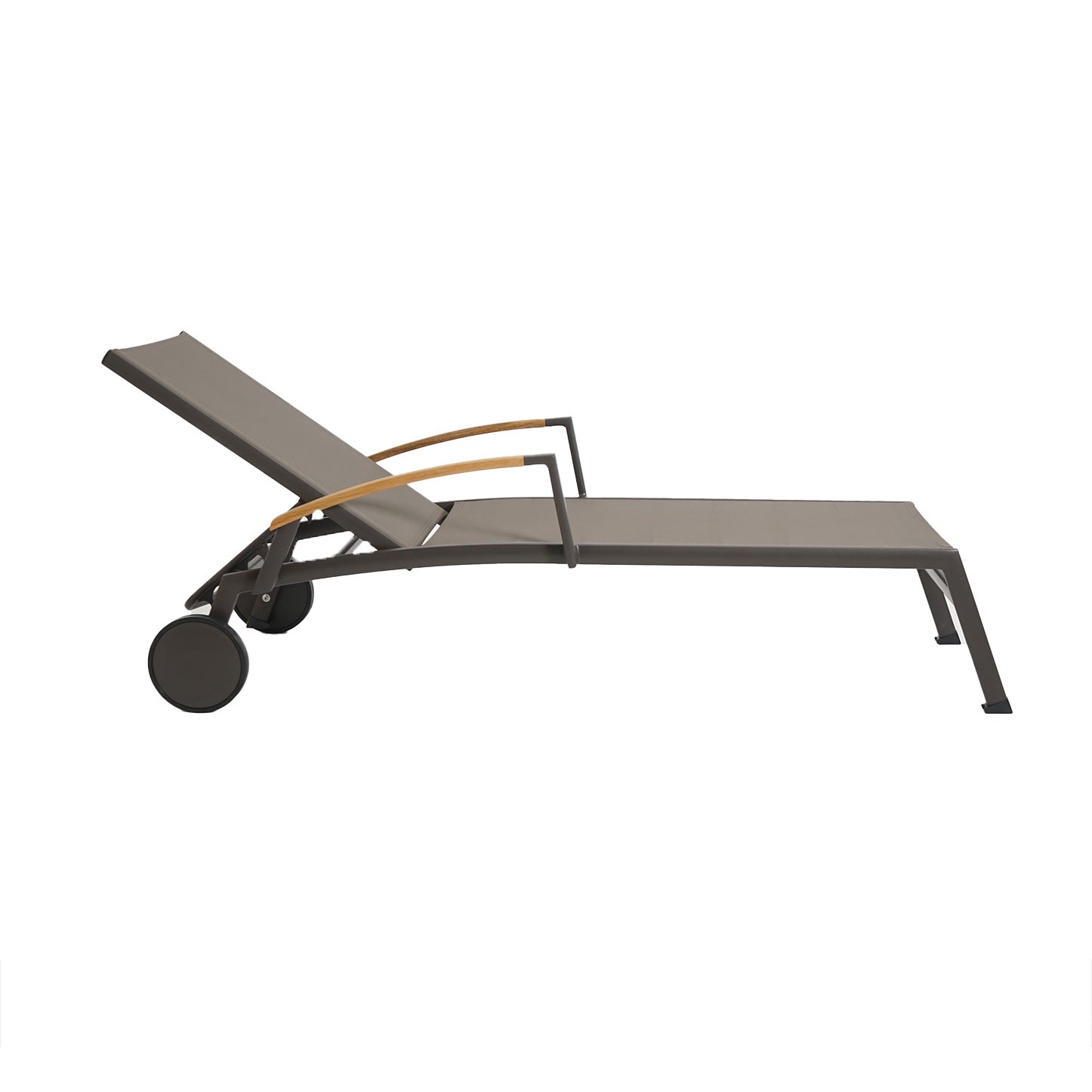 Kreta Sonnenliege mit Räder Teak-AL taupe/quarz