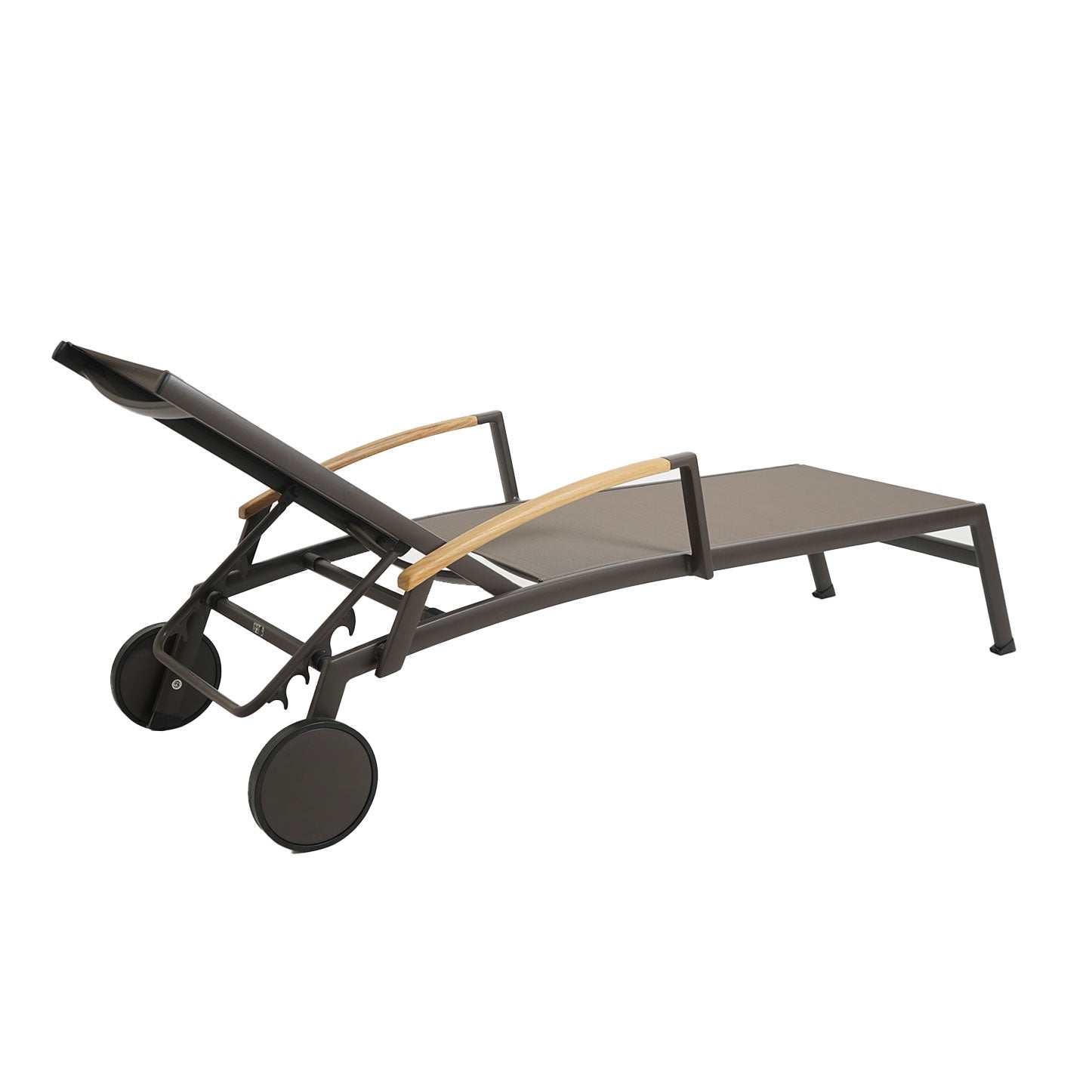Kreta Sonnenliege mit Räder Teak-AL taupe/quarz