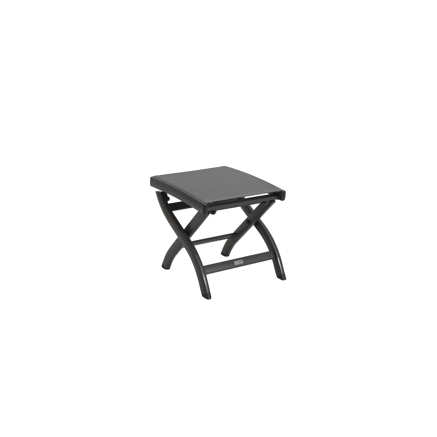 Kreta Fußhocker Alu anthrazit/Baty anthrazit