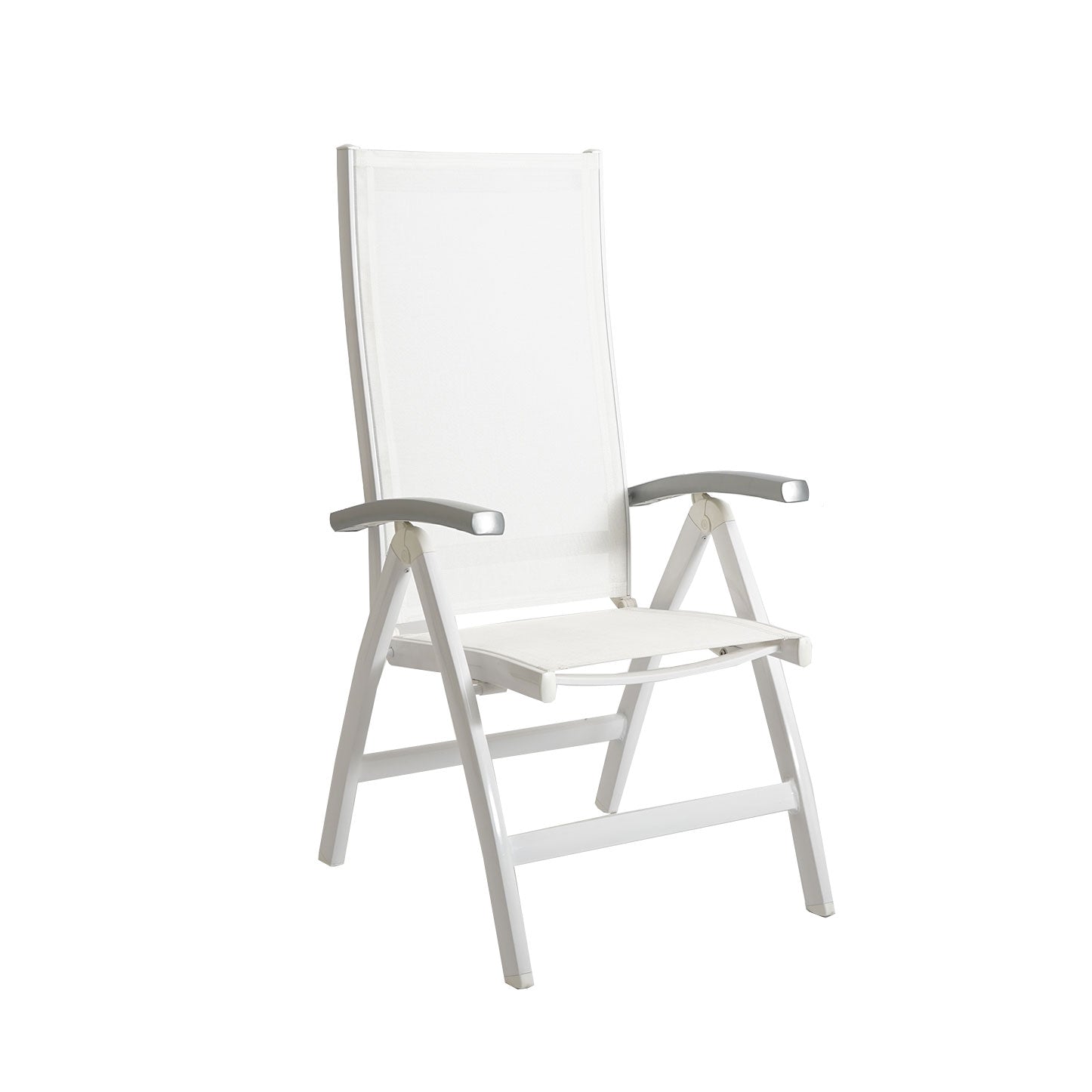 Kreta Multipositionssessel AL silber weiß/weiß