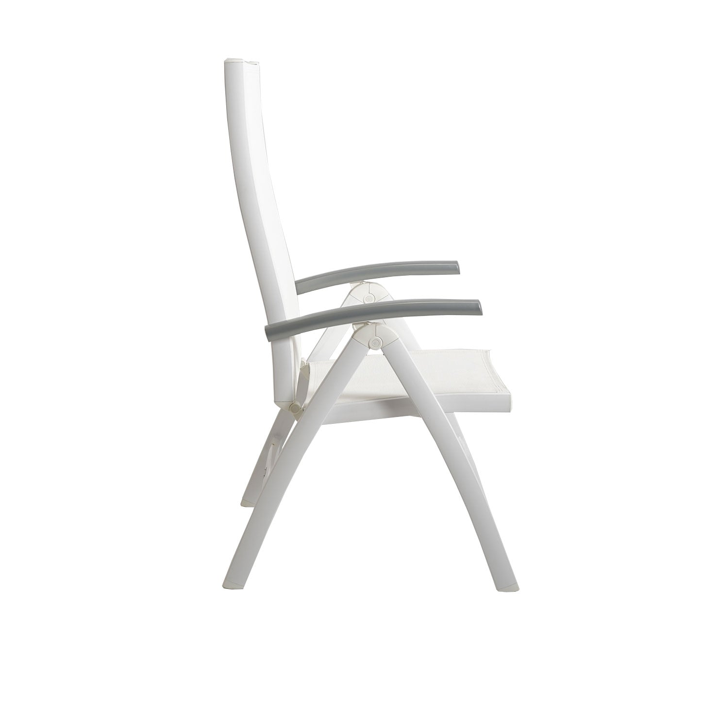 Kreta Multipositionssessel AL silber weiß/weiß