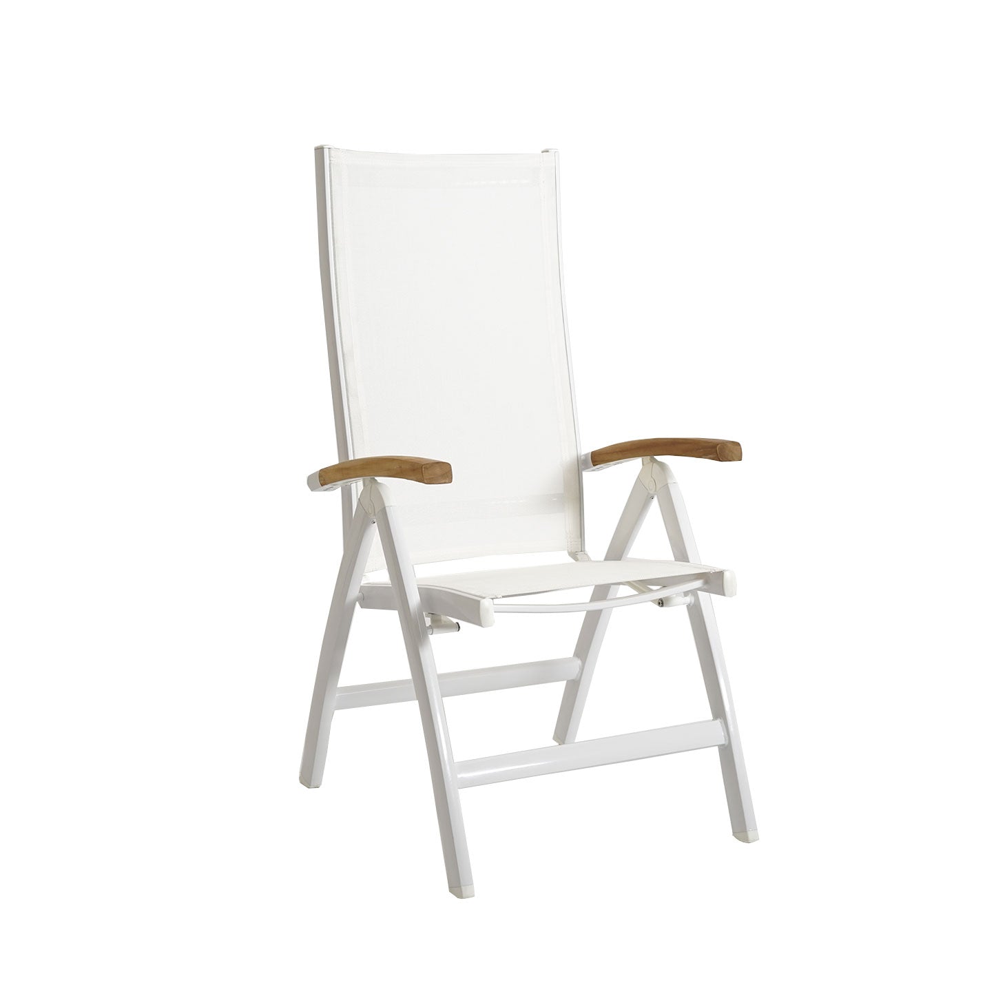 Kreta Multipositionssessel Teak-AL weiß/weiß