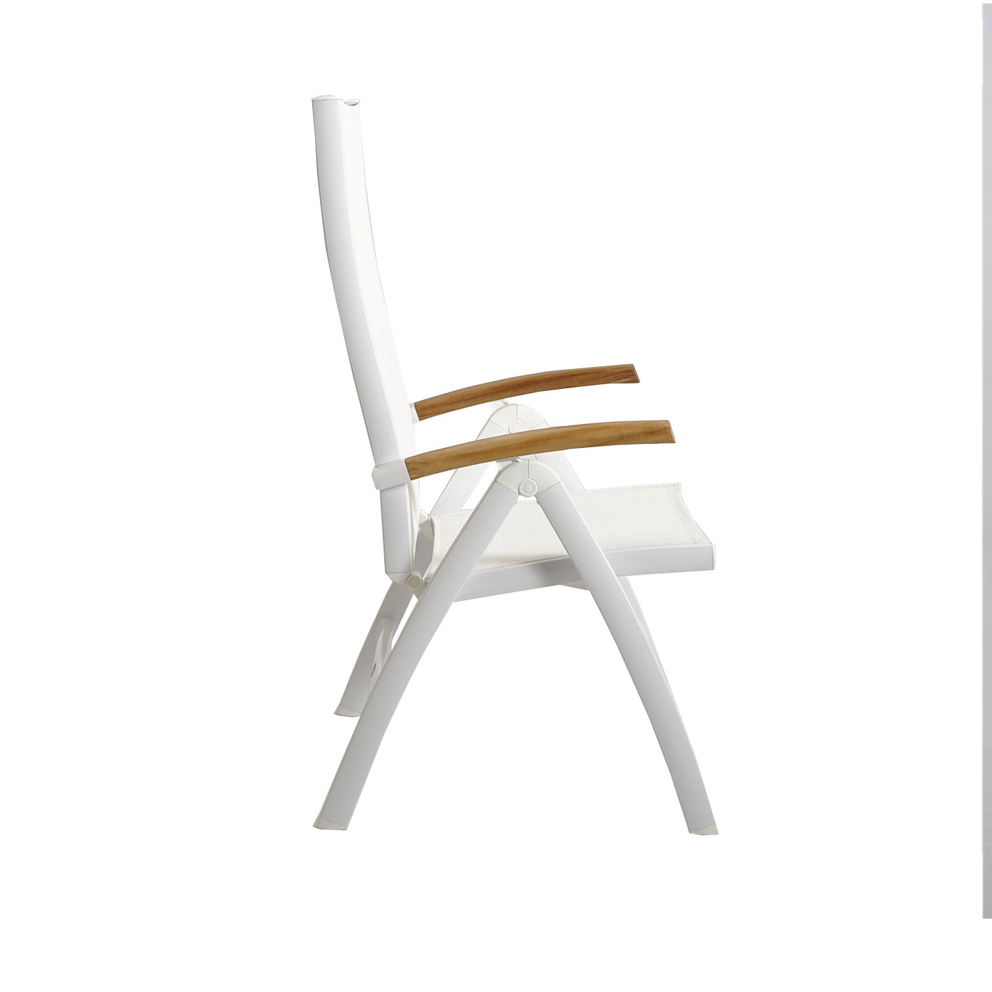 Kreta Multipositionssessel Teak-AL weiß/weiß