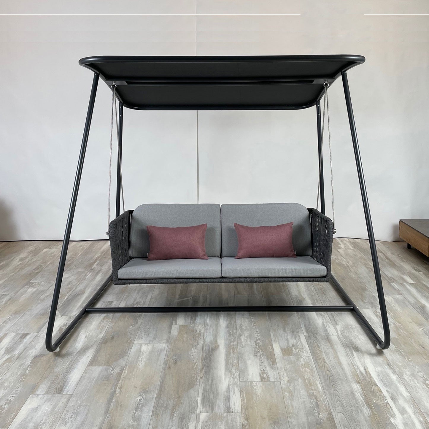 Miami Hollywoodschaukel ROPE, anthrazit mit Kissen