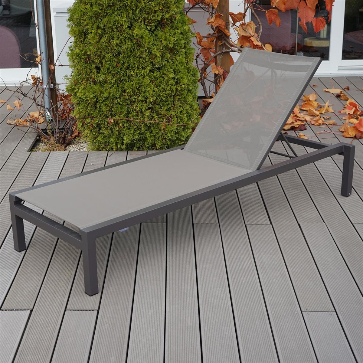 Montreal Sonnenliege, Alu taupe, Baty quarz