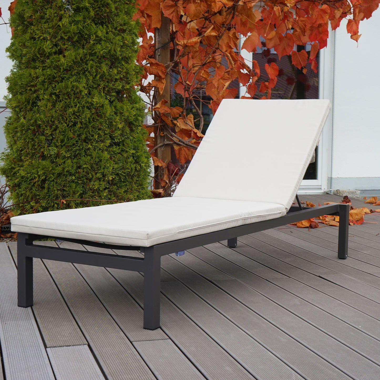 Montreal Sonnenliege, Alu taupe, Baty quarz