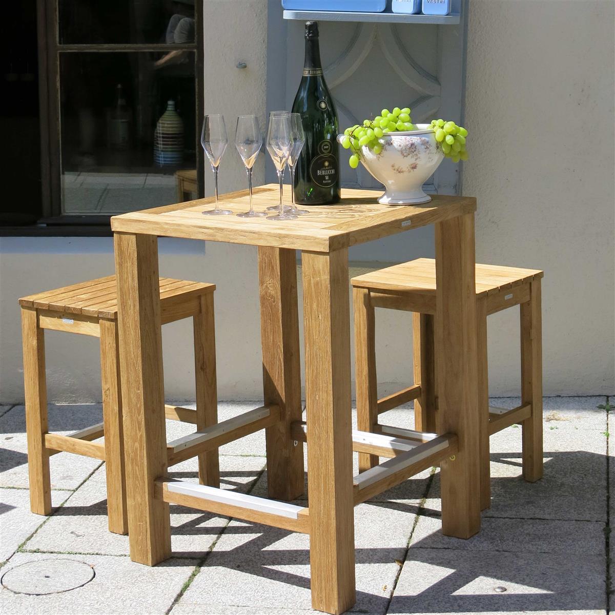 Nebraska Tresentisch rec. Teak 70x70x95cm