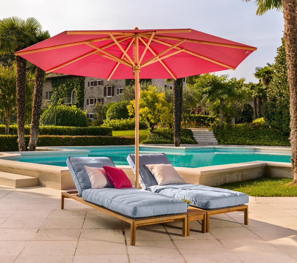 NEW HAMPTON Sonnenliege, Teakholz mit Rollen