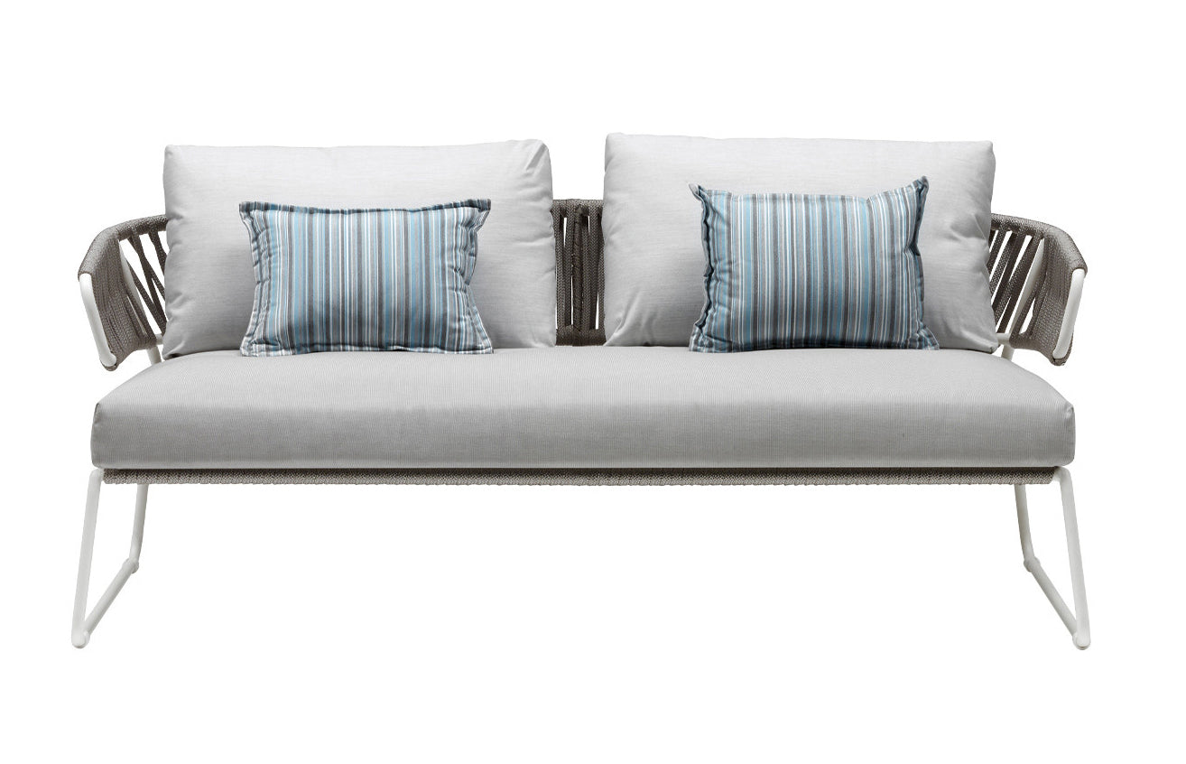Lisa Sofa Filò Alu silver mit Rope ice inkl.Sitz und Rückenkissen