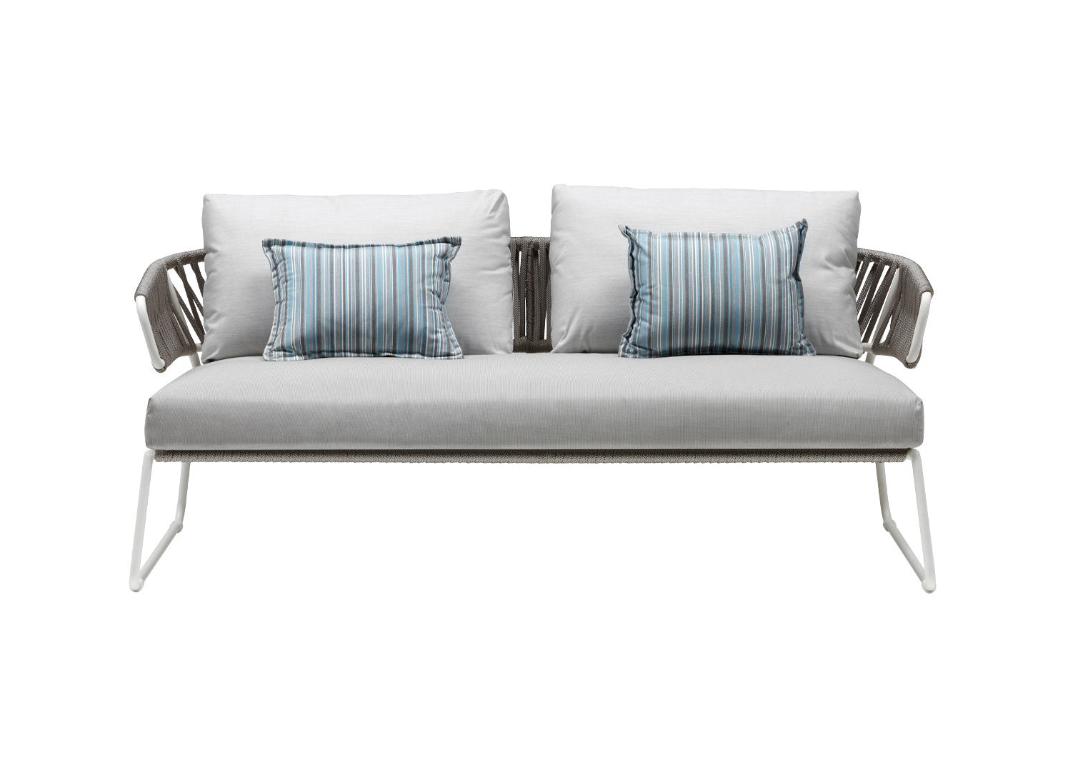 Lisa Sofa Filò Alu silver mit Rope ice inkl.Sitz und Rückenkissen