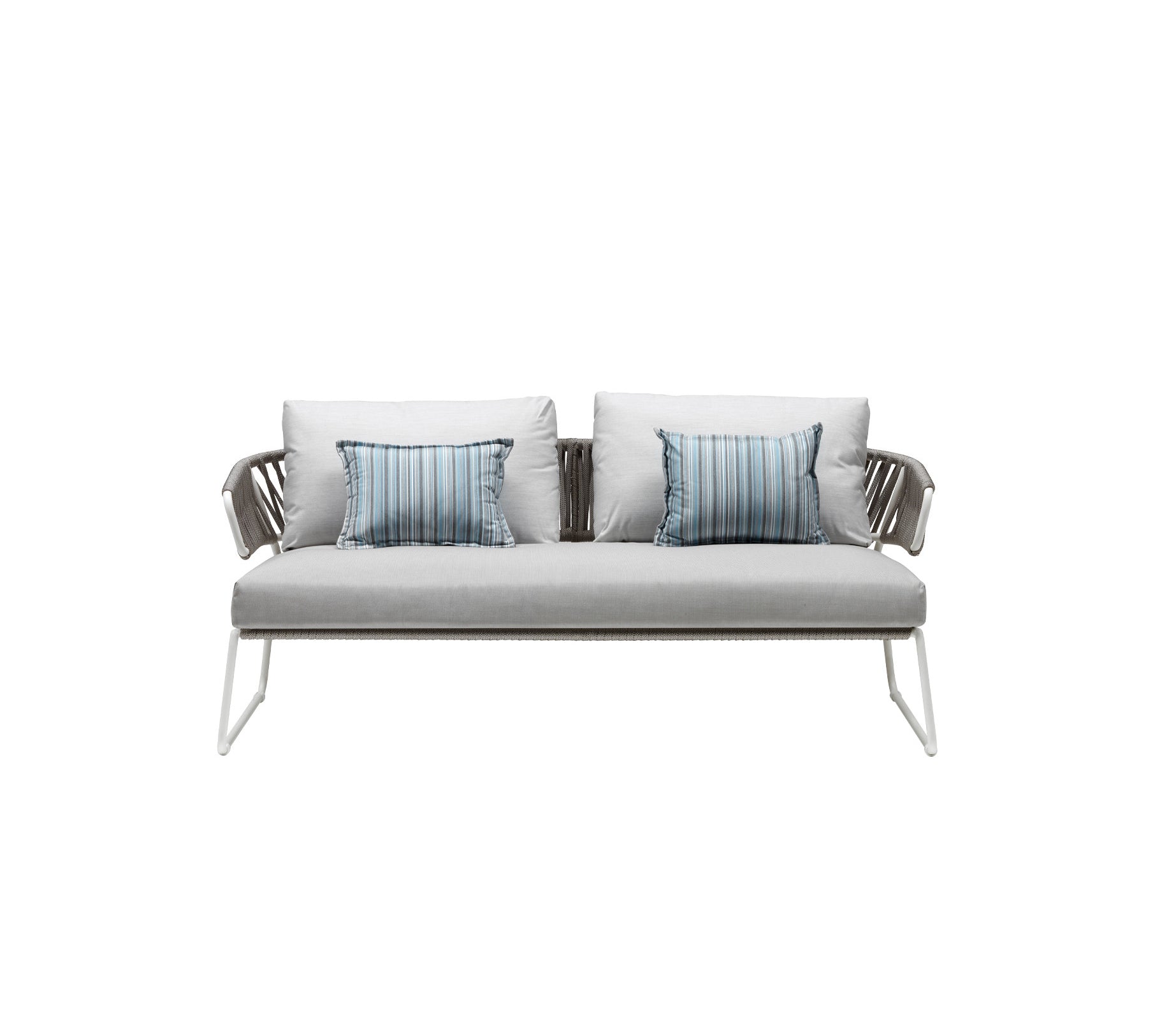 Lisa Sofa Filò Alu silver mit Rope ice inkl.Sitz und Rückenkissen