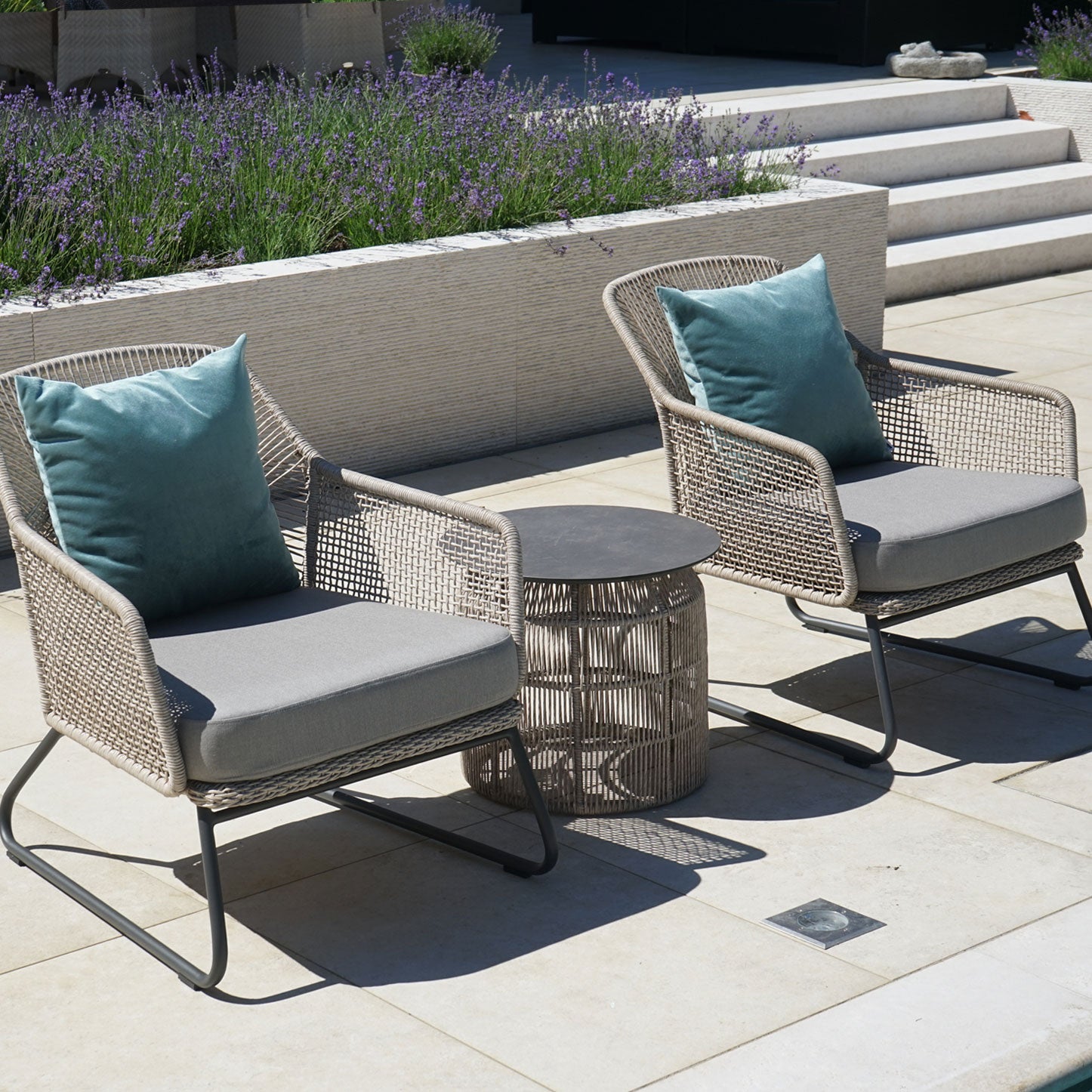 Sia Loungesessel, Rope beige inkl. Kissen