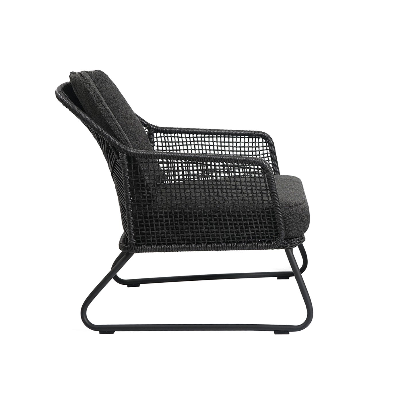 Sia Loungesessel, Rope light coal inkl. Kissen