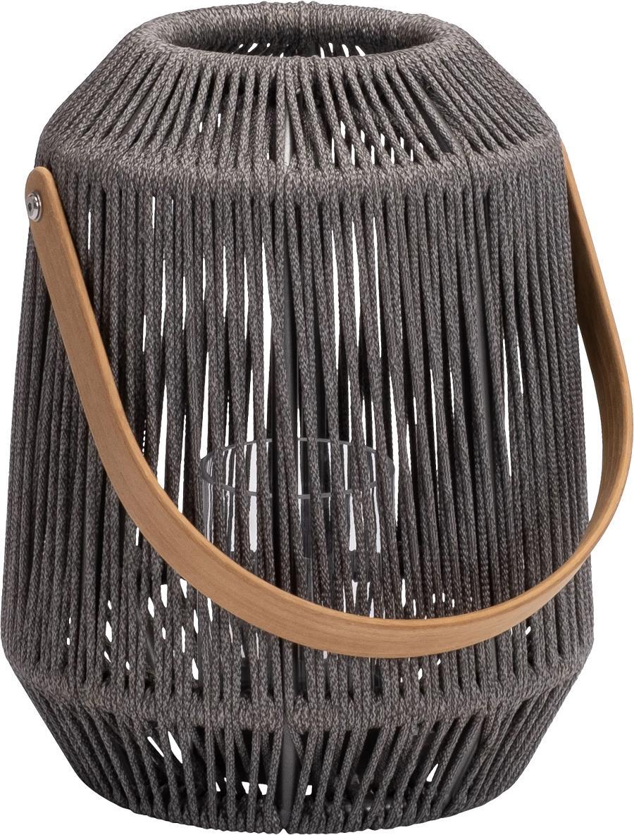 NOLA Laterne hellgrau klein H 39 cm