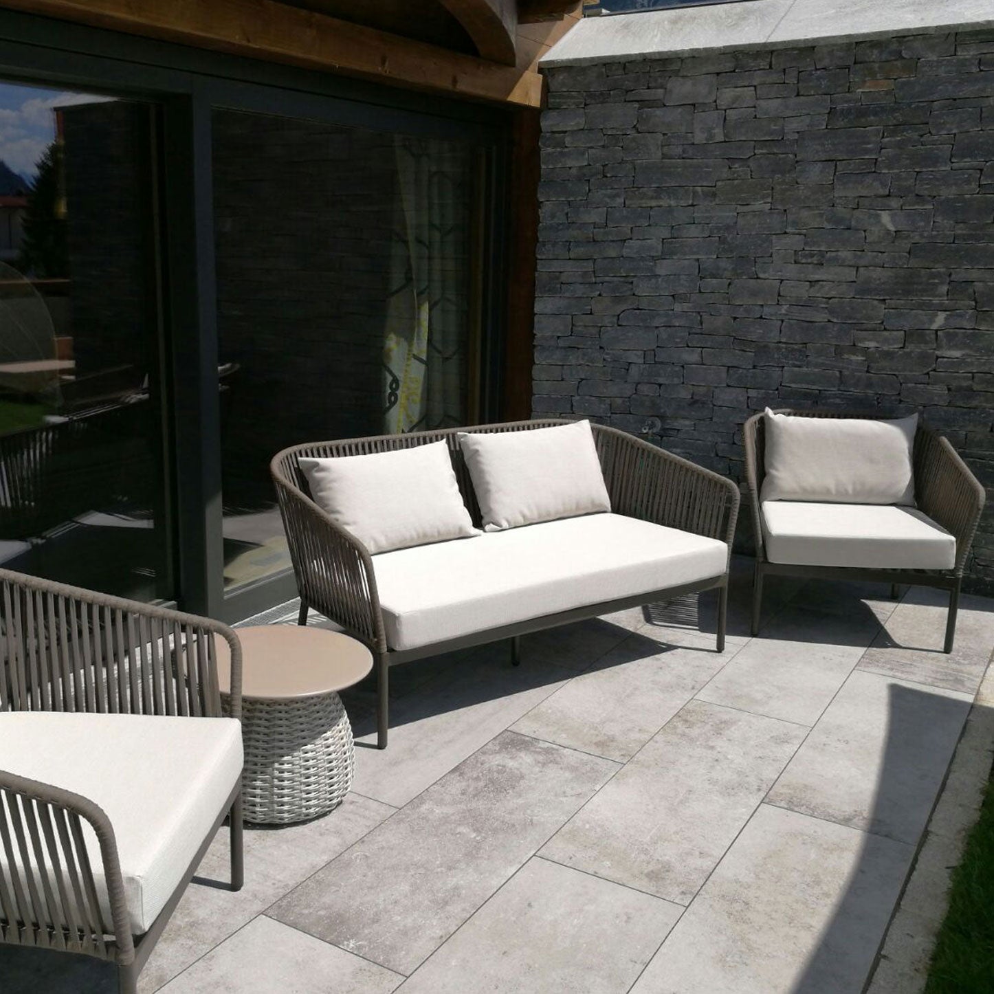 Stripe Lounge 2-Sitzer,anthrazit,string-flex taupe inkl Premium Kissen