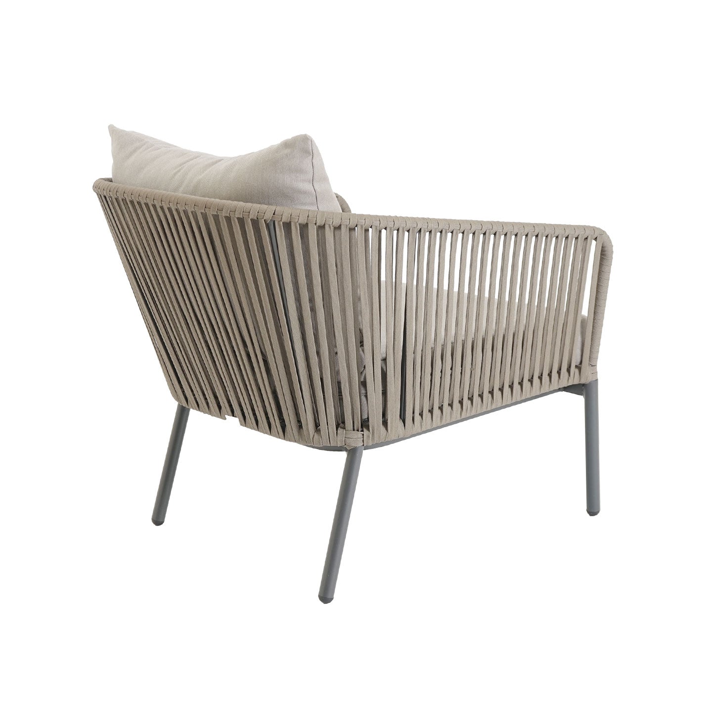 Stripe Lounge Sessel, anthrazit, string-flex taupe inkl Premium Kissen