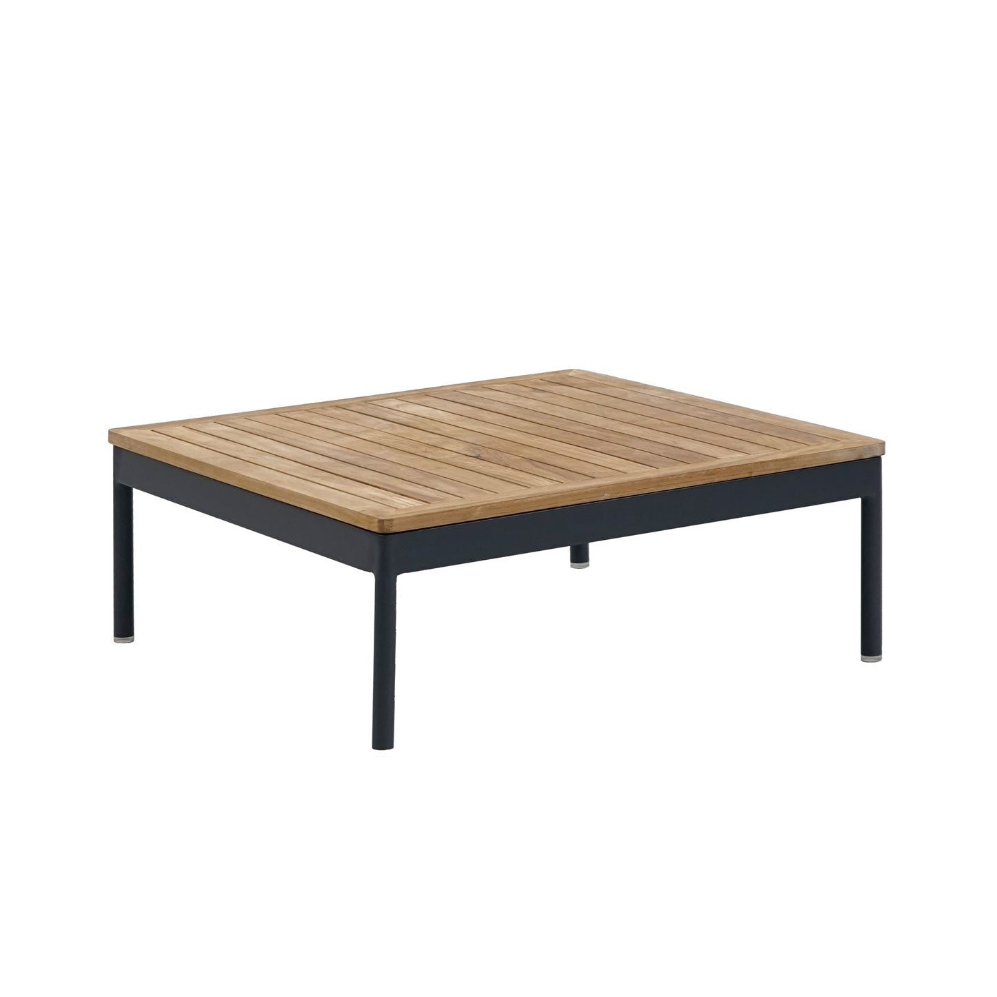 Stripe Lounge Couchtisch, Teak, anthrazit,75x75x35cm