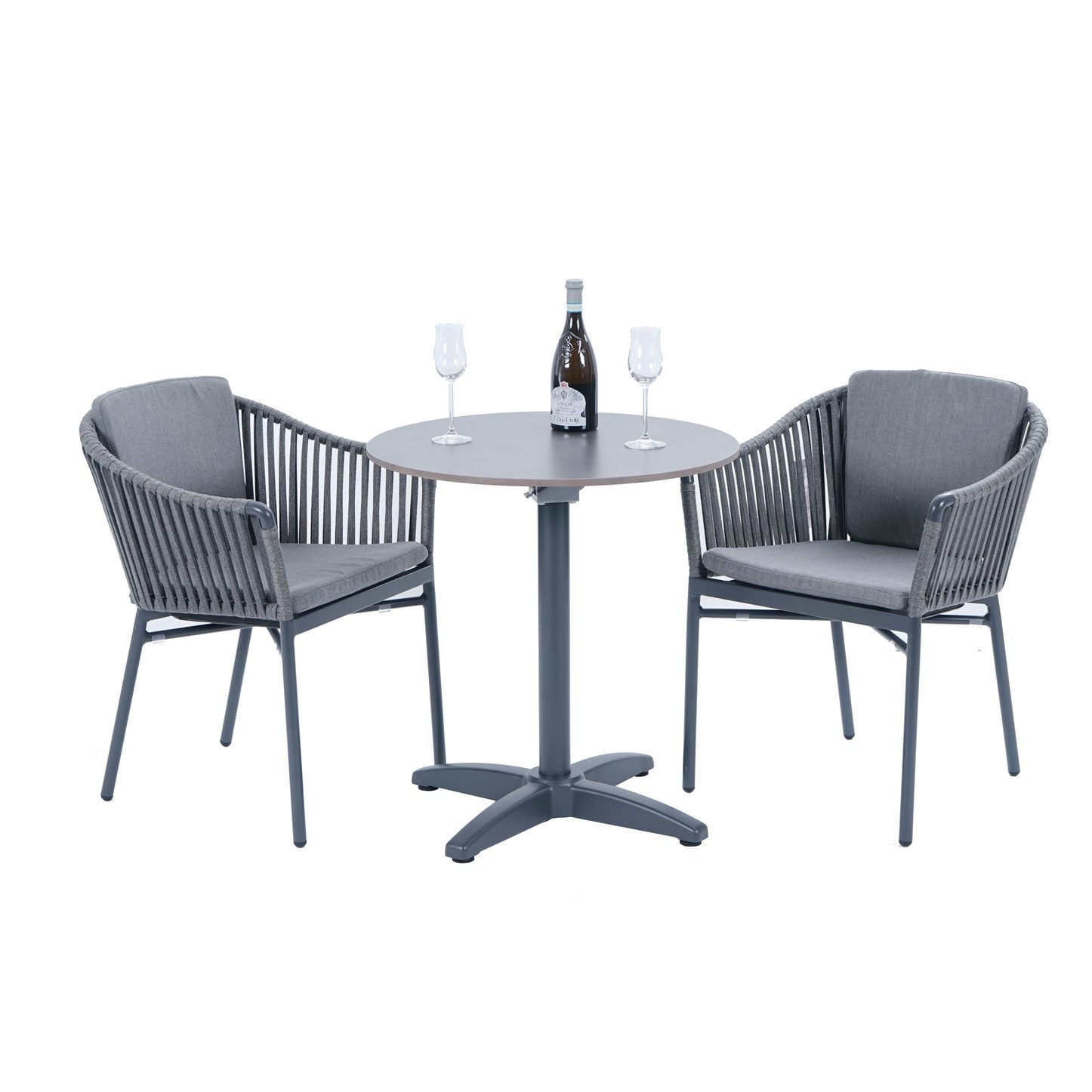 Stripe Dining Sessel, anthrazit, string-flex grey