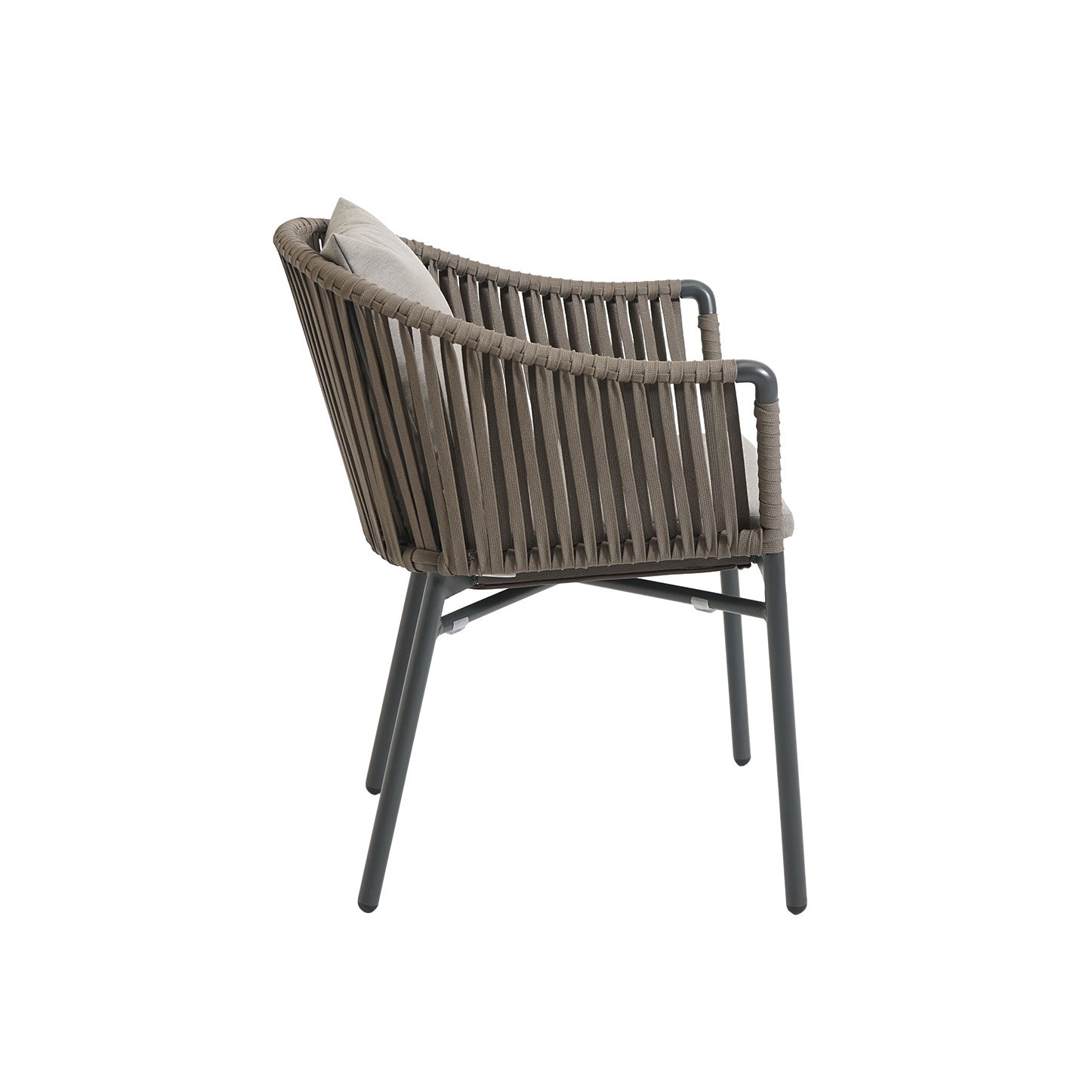 Stripe Dining Sessel, anthrazit, string-flex taupe