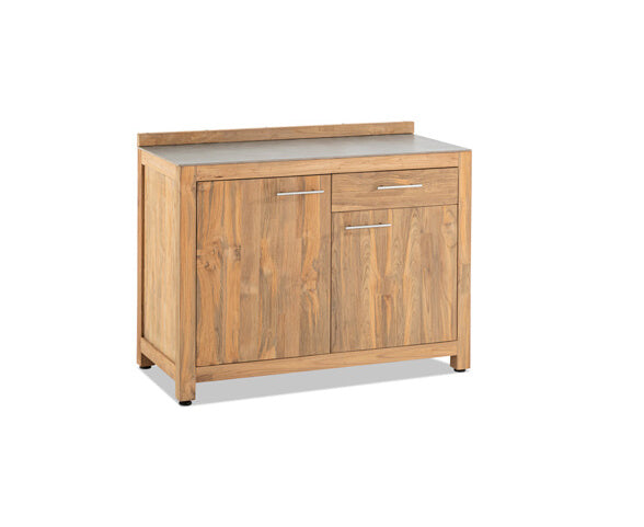 Outdoorküche Doppelmodul Teak 120x57,5x90 cm