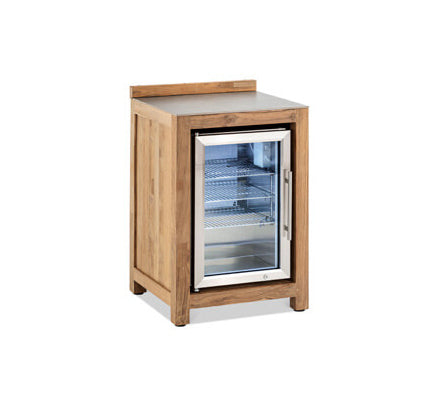 kühlschrank aufbewahrung edelstahl Outdoorküche Kühlschrank Teak/Edelstahl 60