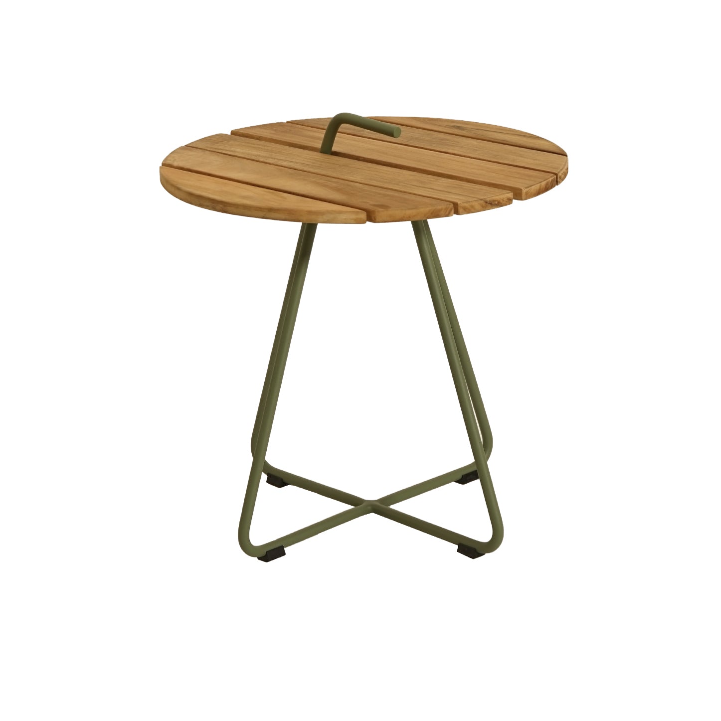 Took Beistelltisch Aluminium mit Teak green Ø44xH42