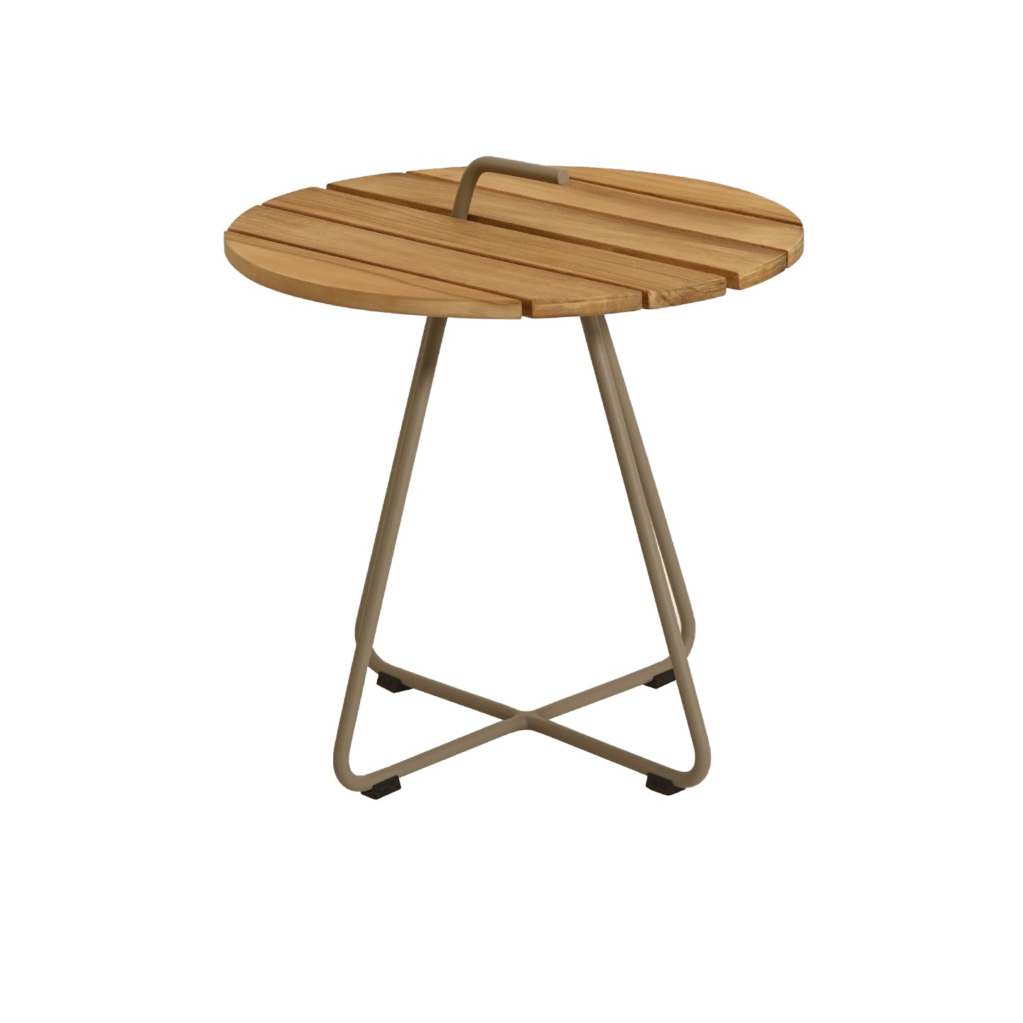 Took Beistelltisch Aluminium mit Teak sand Ø44xH42